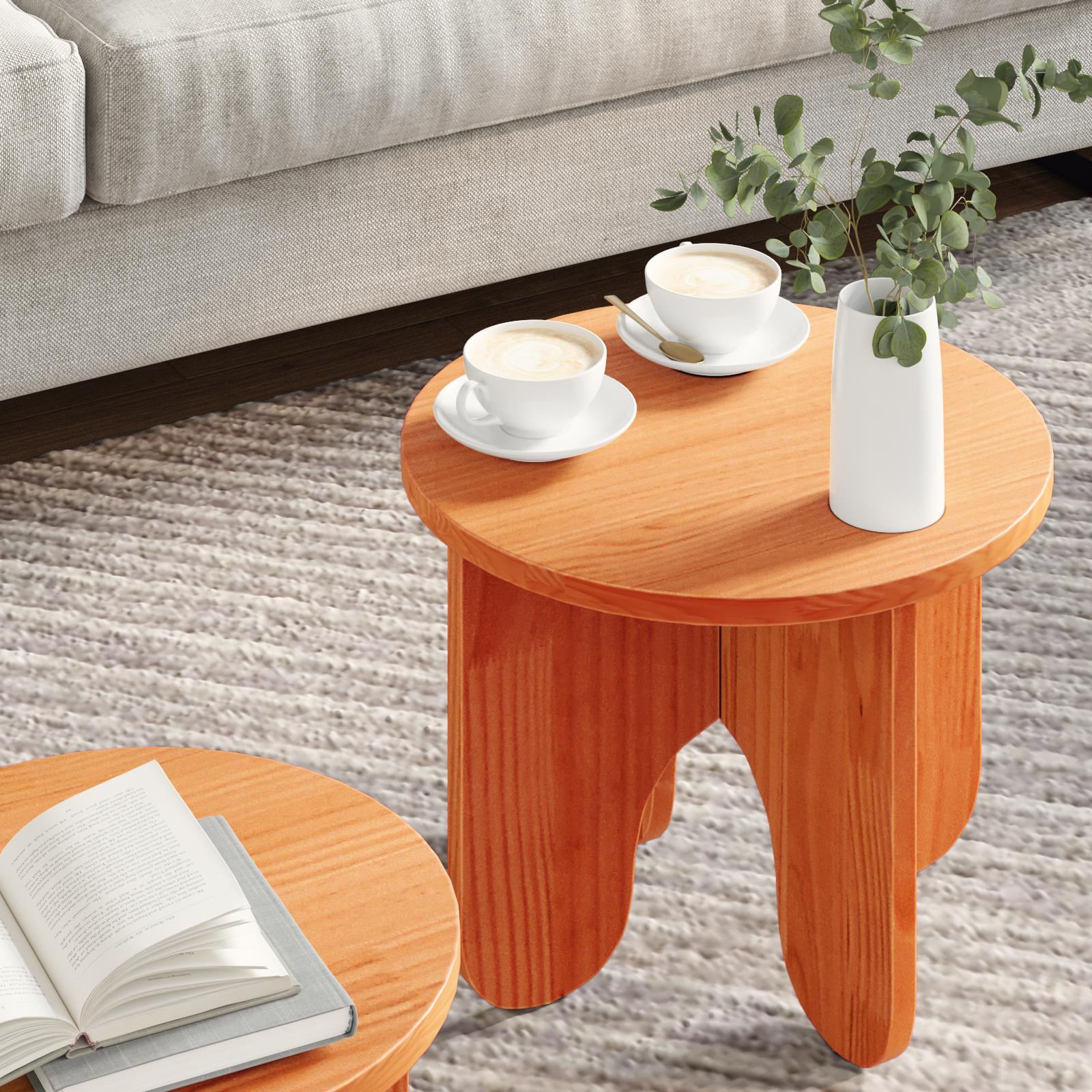 Set de măsuțe de cafea 2 pcs Maro ceruit 39.5 x 39.5 x 30 cm GartenMobel Dekor