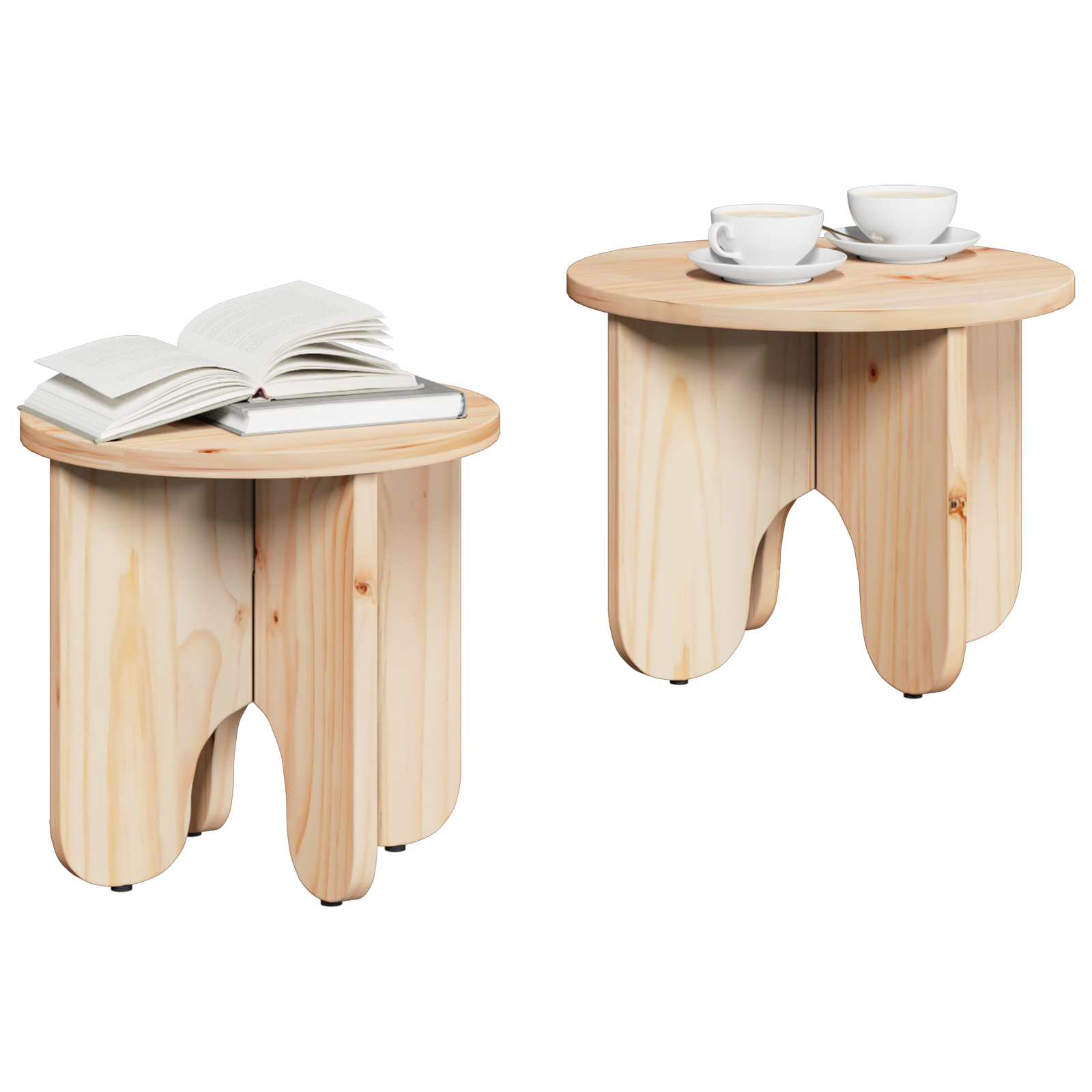 Set de măsuțe de cafea 2 pcs natural 39.5 x 39.5 x 30 cm GartenMobel Dekor
