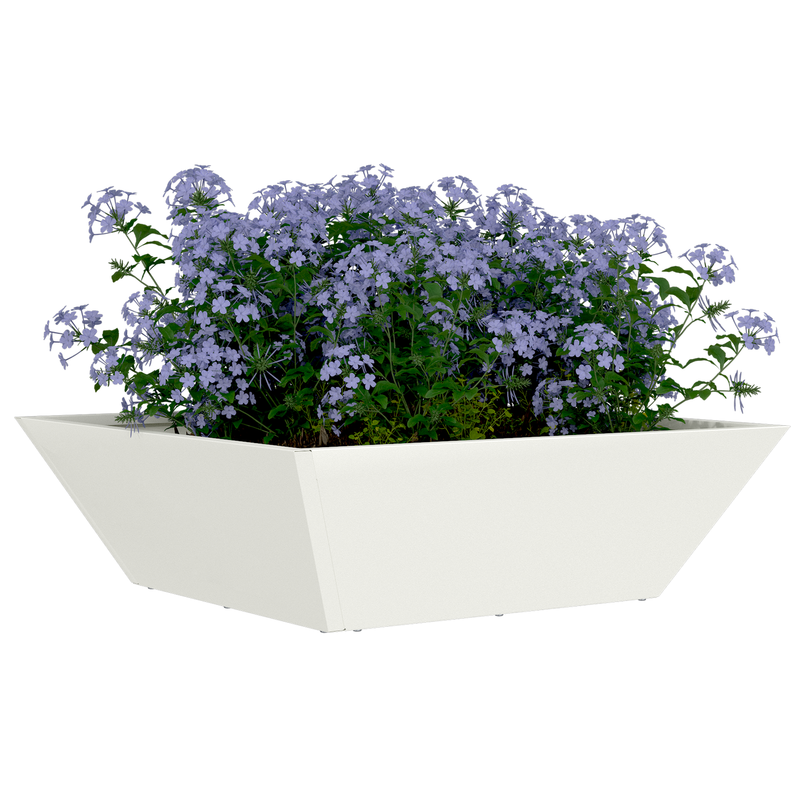 Ghiveci din plastic 5 pcs Alb 50 x 50 x 15 cm Oțel GartenMobel Dekor