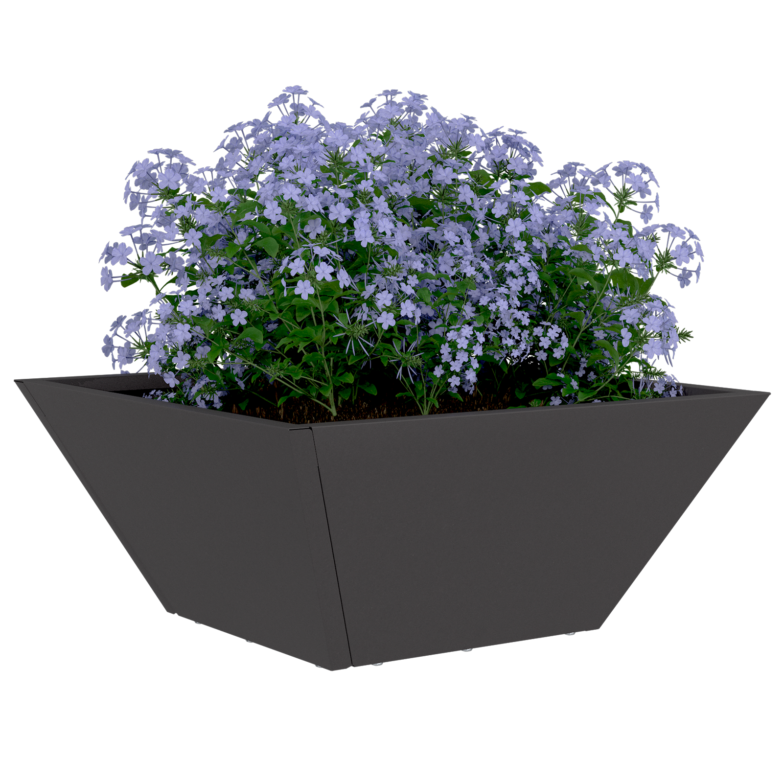 Ghiveci din plastic 5 pcs Negru 35 x 35 x 15 cm Oțel GartenMobel Dekor