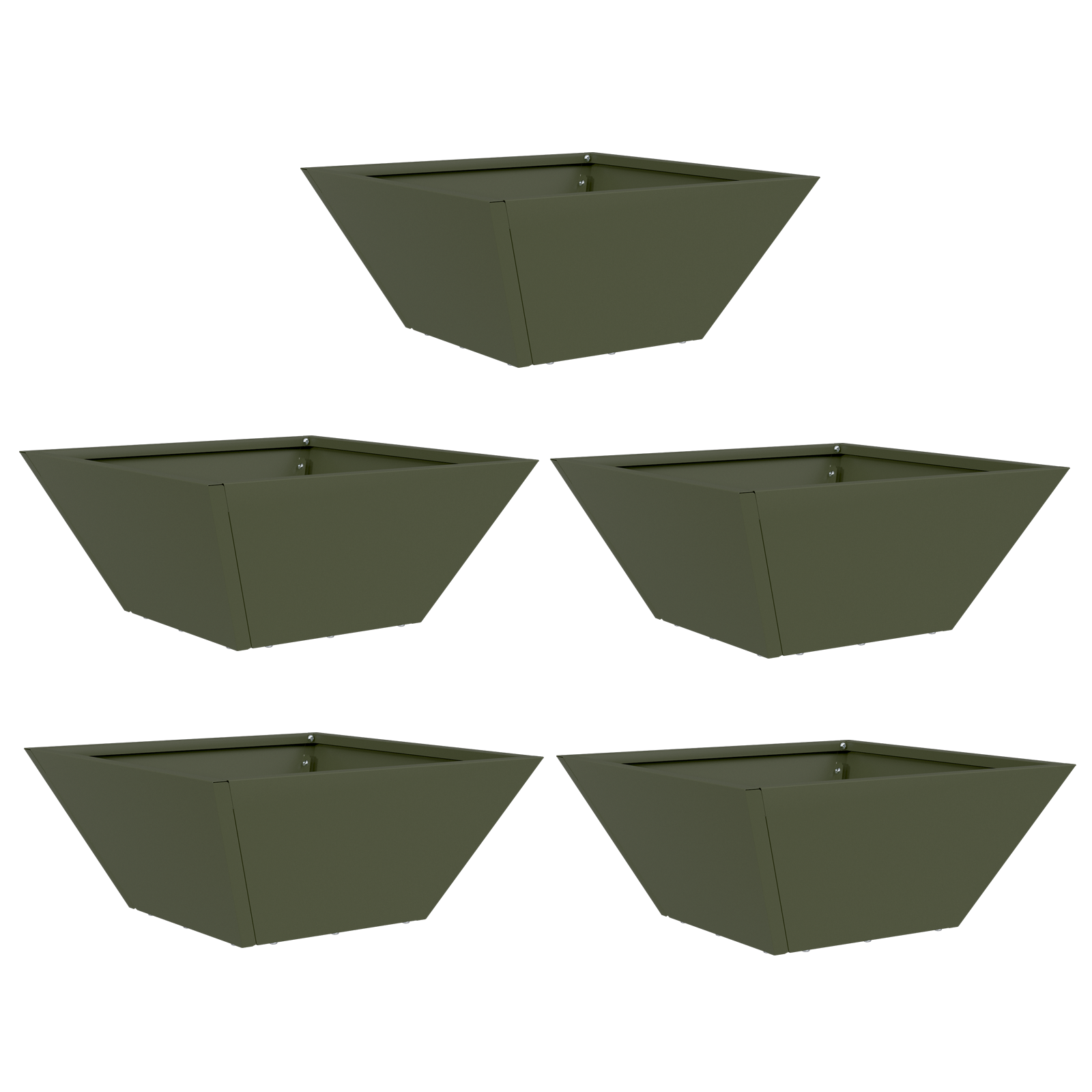 Ghiveci din plastic 5 pcs Olivengrønn 35 x 35 x 15 cm Oțel GartenMobel Dekor