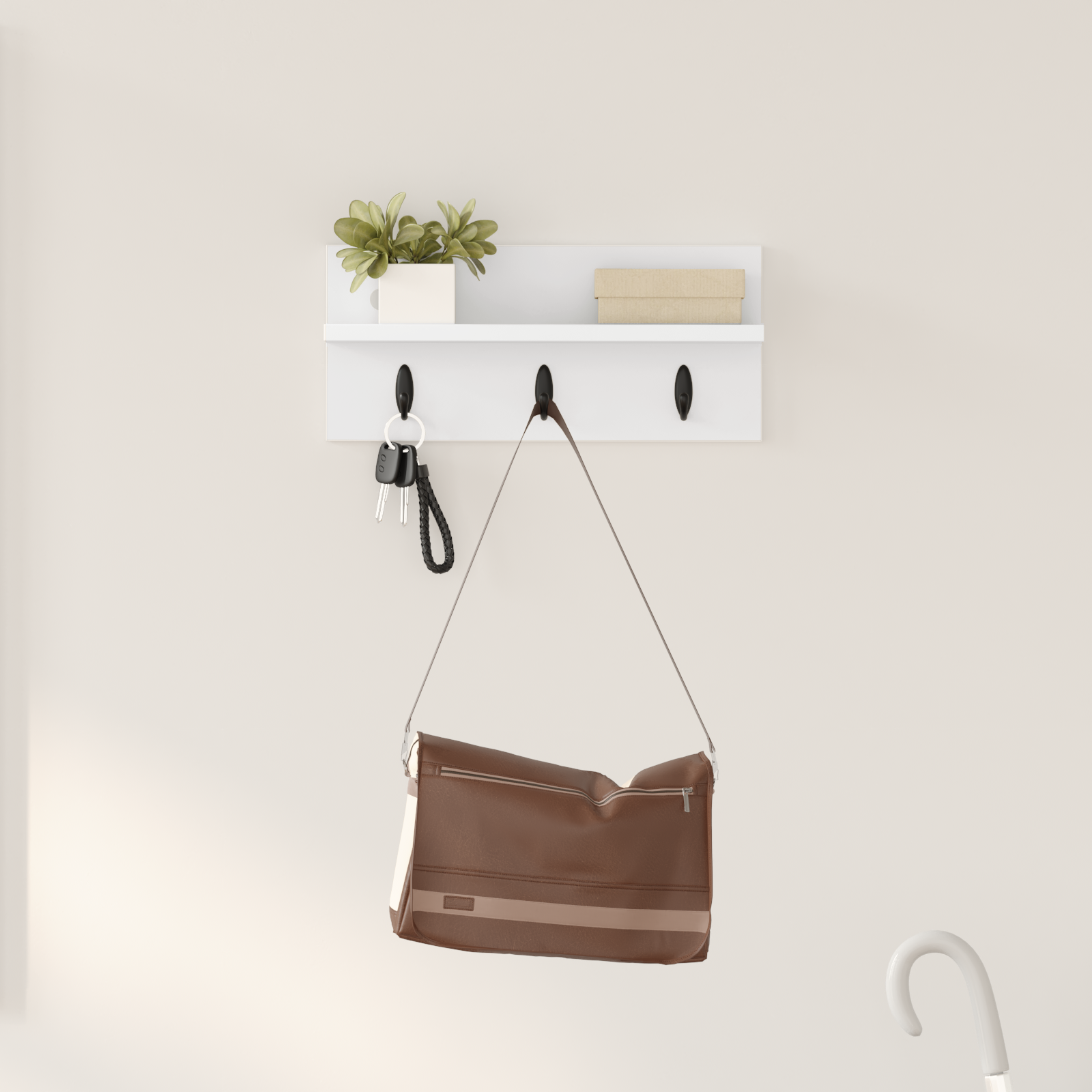 Răcător de paltoane montat pe perete Alb 40 x 10.5 x 18 cm GartenMobel Dekor