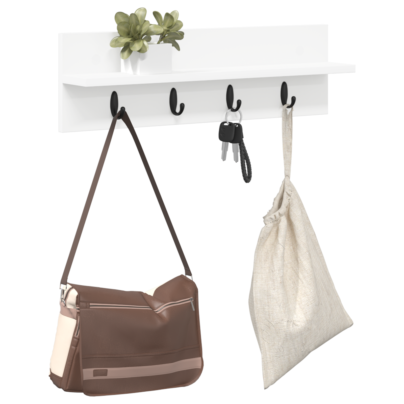 Răcător de paltoane montat pe perete Alb 60 x 10.5 x 18 cm GartenMobel Dekor