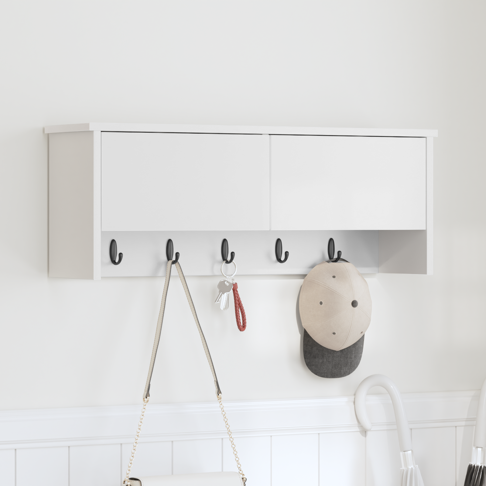 Răcător de paltoane montat pe perete Alb 80 x 20 x 30 cm GartenMobel Dekor