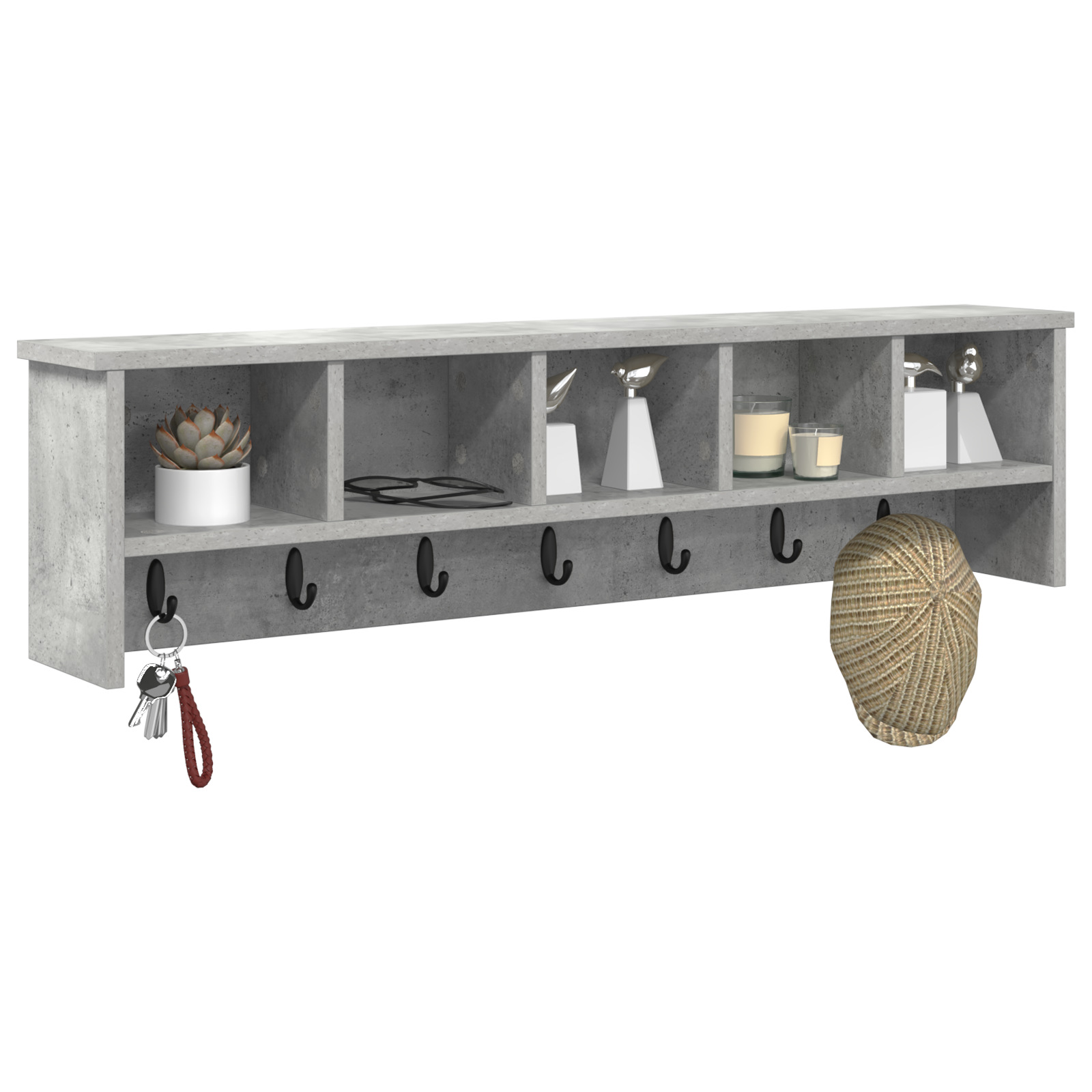 Răcător de paltoane montat pe perete Gri beton 100 x 16 x 26 cm GartenMobel Dekor