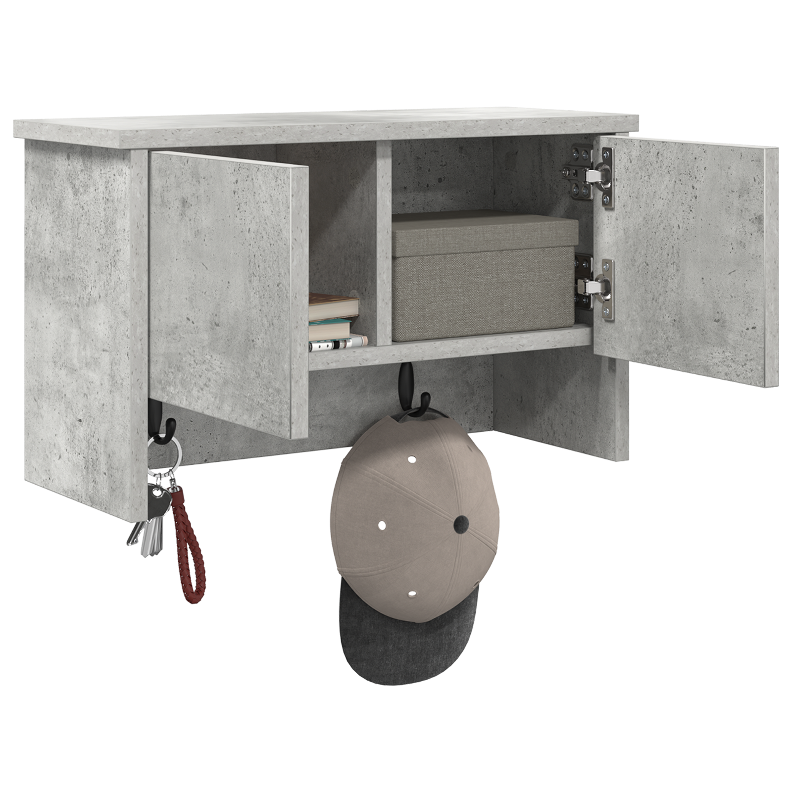 Răcător de paltoane montat pe perete Gri beton 50 x 20 x 30 cm GartenMobel Dekor