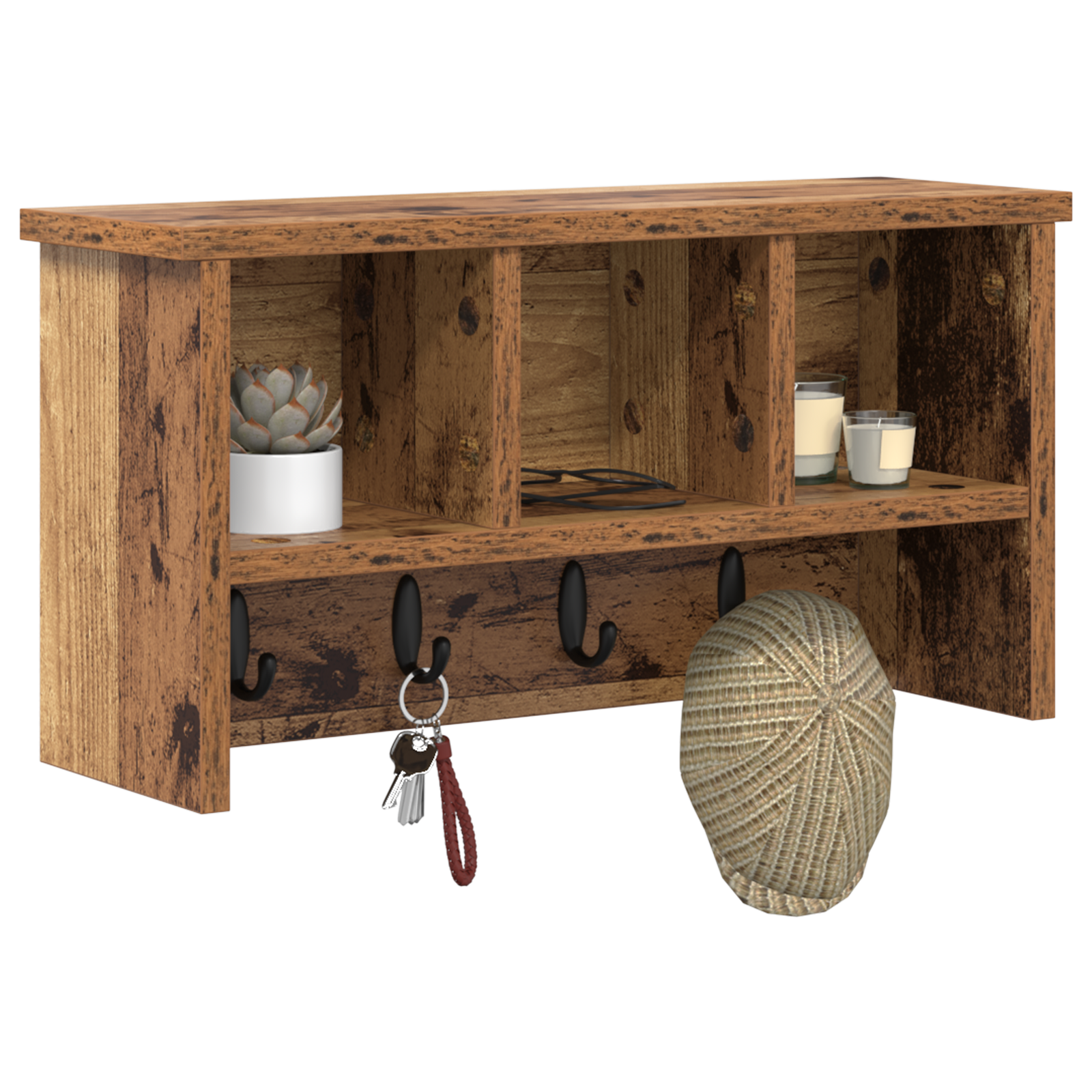 Răcător de paltoane montat pe perete Lemn vechi 50 x 16 x 26 cm GartenMobel Dekor