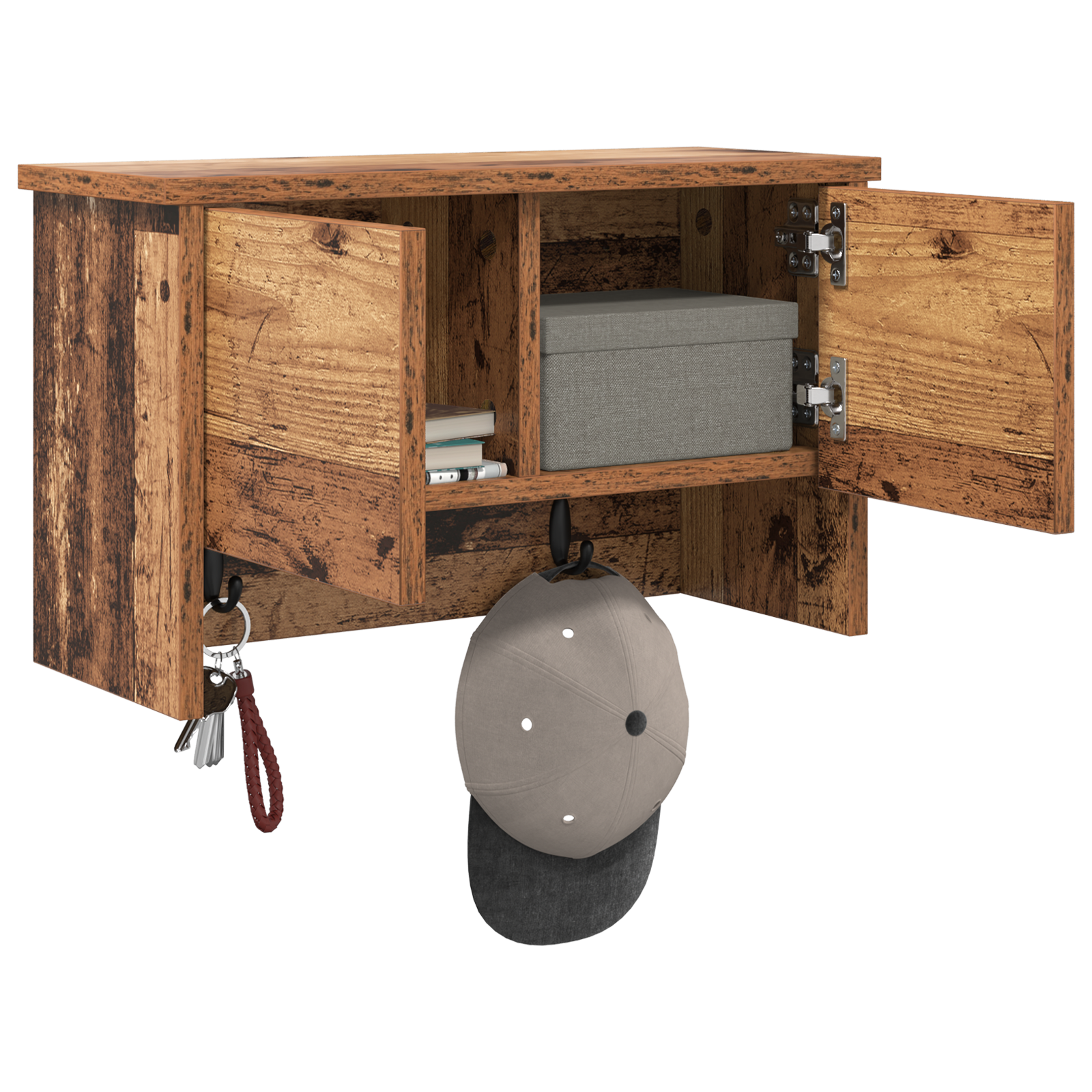 Răcător de paltoane montat pe perete Lemn vechi 50 x 20 x 30 cm GartenMobel Dekor