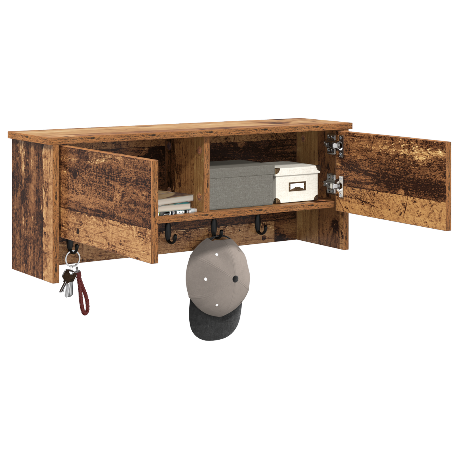 Răcător de paltoane montat pe perete Lemn vechi 80 x 20 x 30 cm GartenMobel Dekor