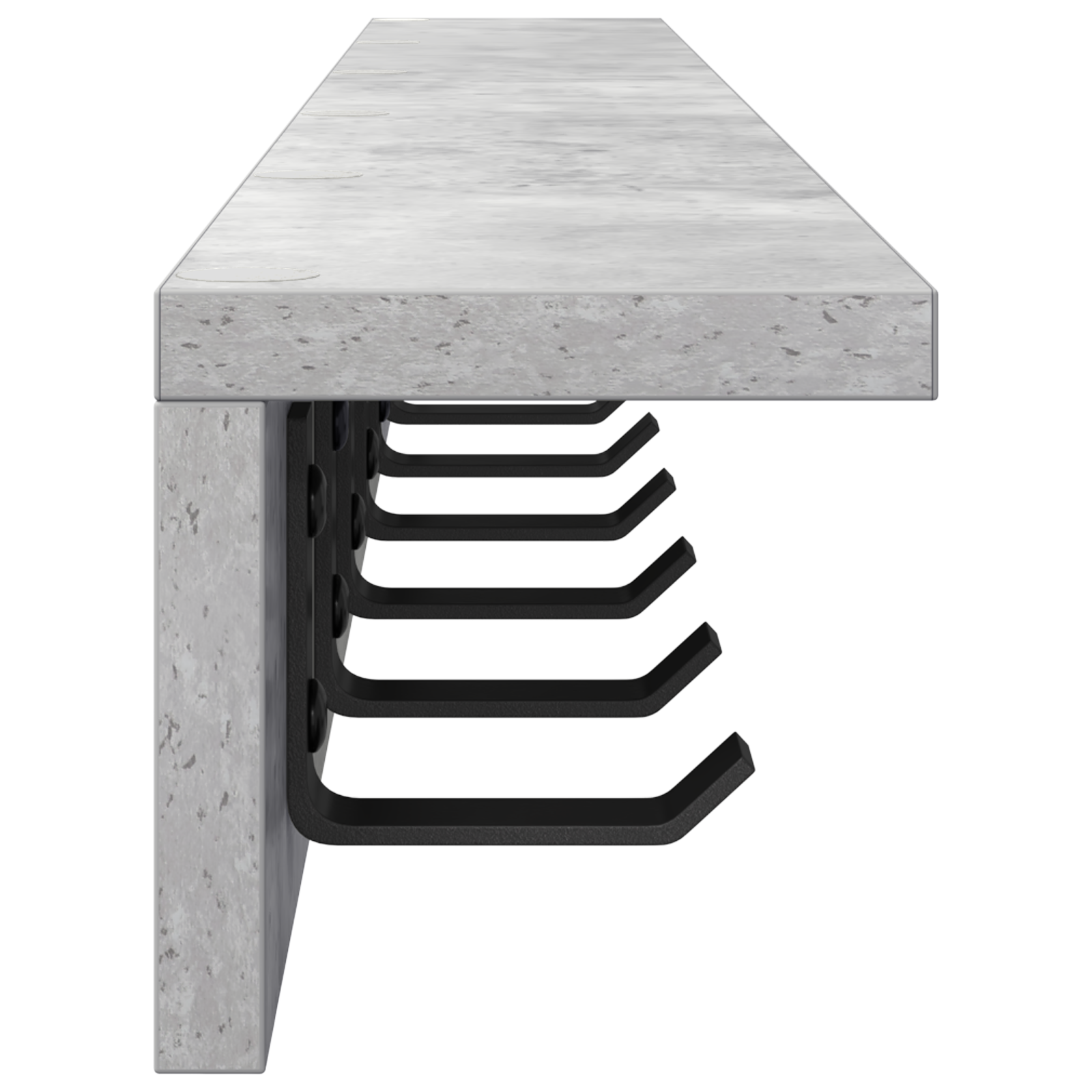 Răcător de paltoane montat pe perete cu raft Pe perete Gri beton GartenMobel Dekor