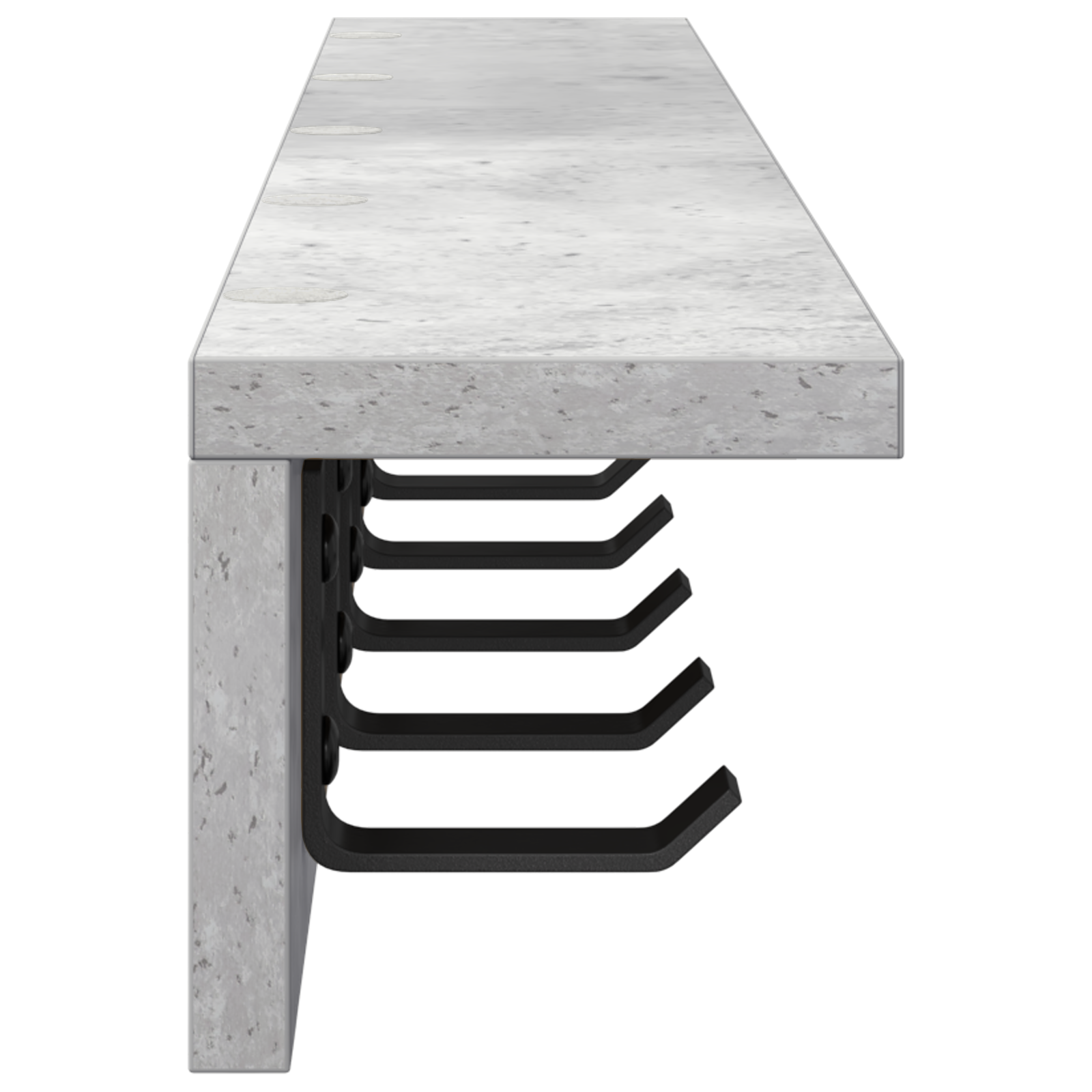 Răcător de paltoane montat pe perete cu raft Pe perete Gri beton GartenMobel Dekor