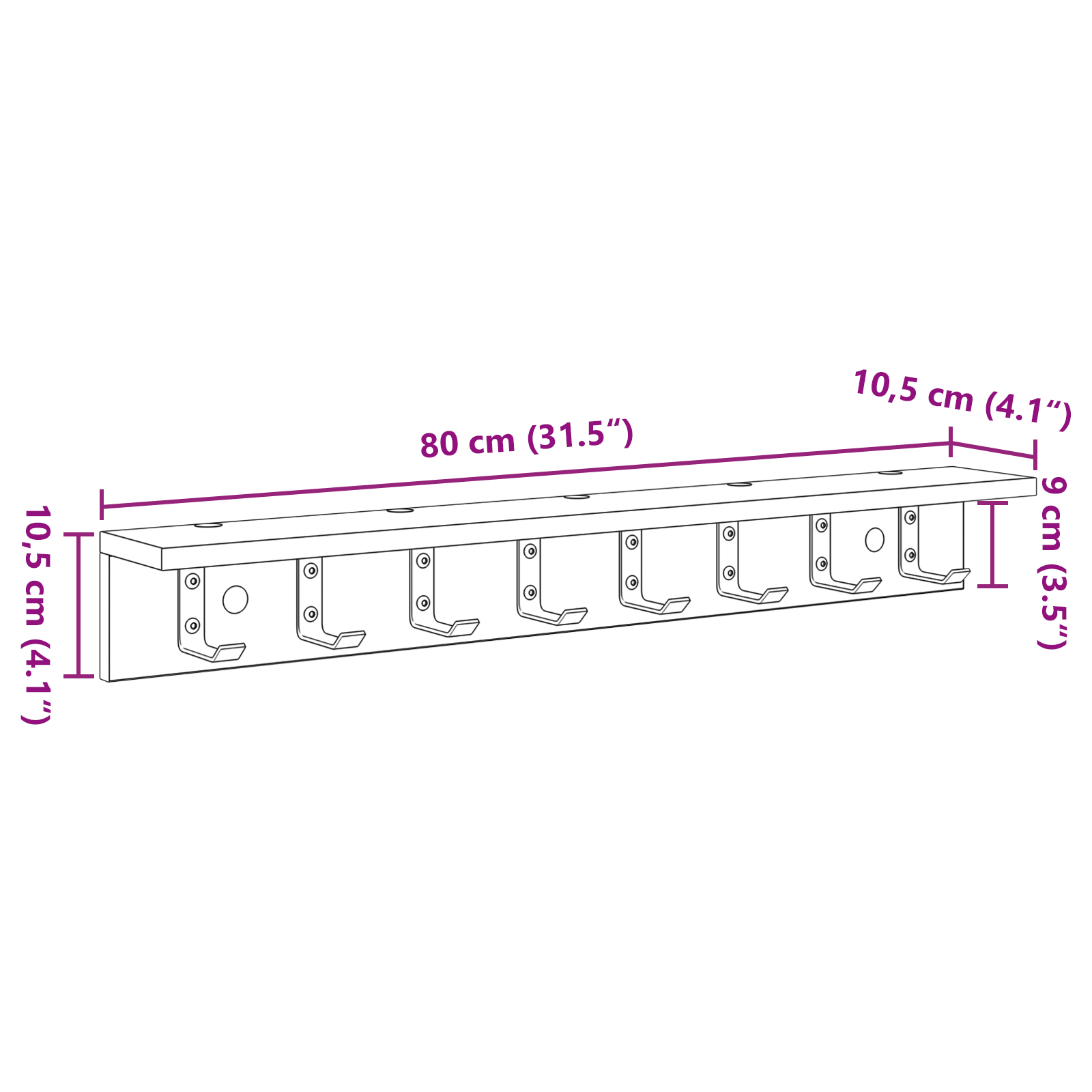 Răcător de paltoane montat pe perete cu raft Pe perete Gri beton GartenMobel Dekor