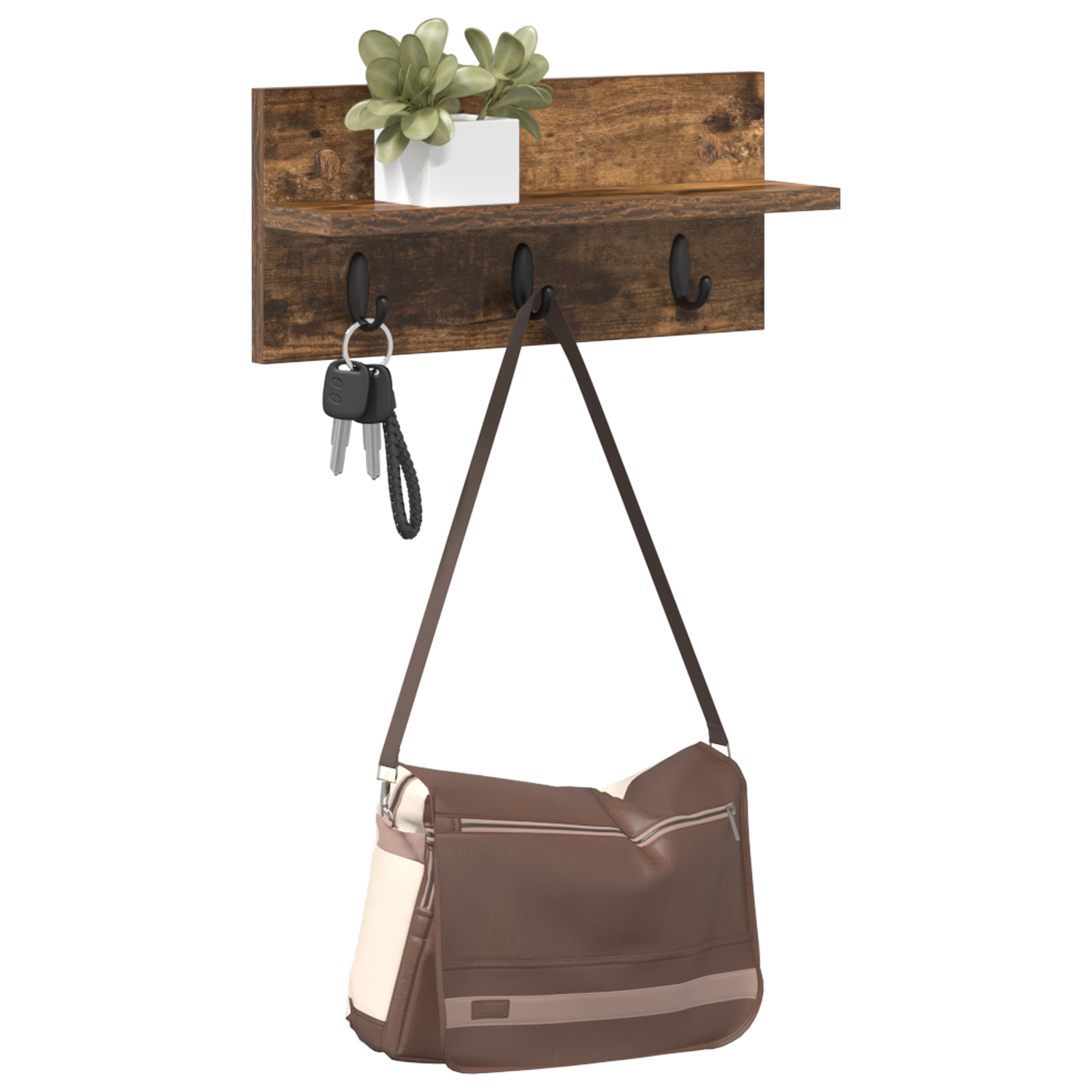 Răcător de paltoane montat pe perete cu raft Pe perete Stejar afumat GartenMobel Dekor