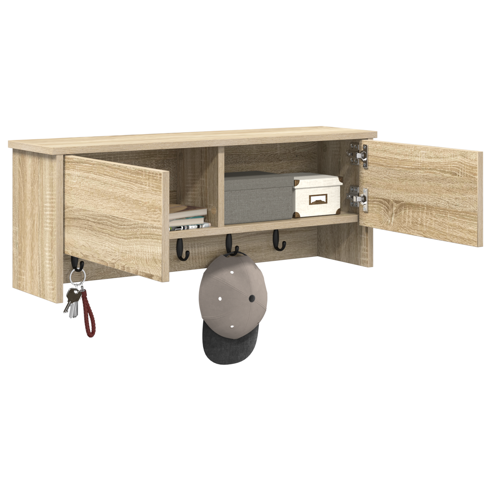 Răcător de paltoane montat pe perete cu raft Pe perete Stejar sonoma GartenMobel Dekor