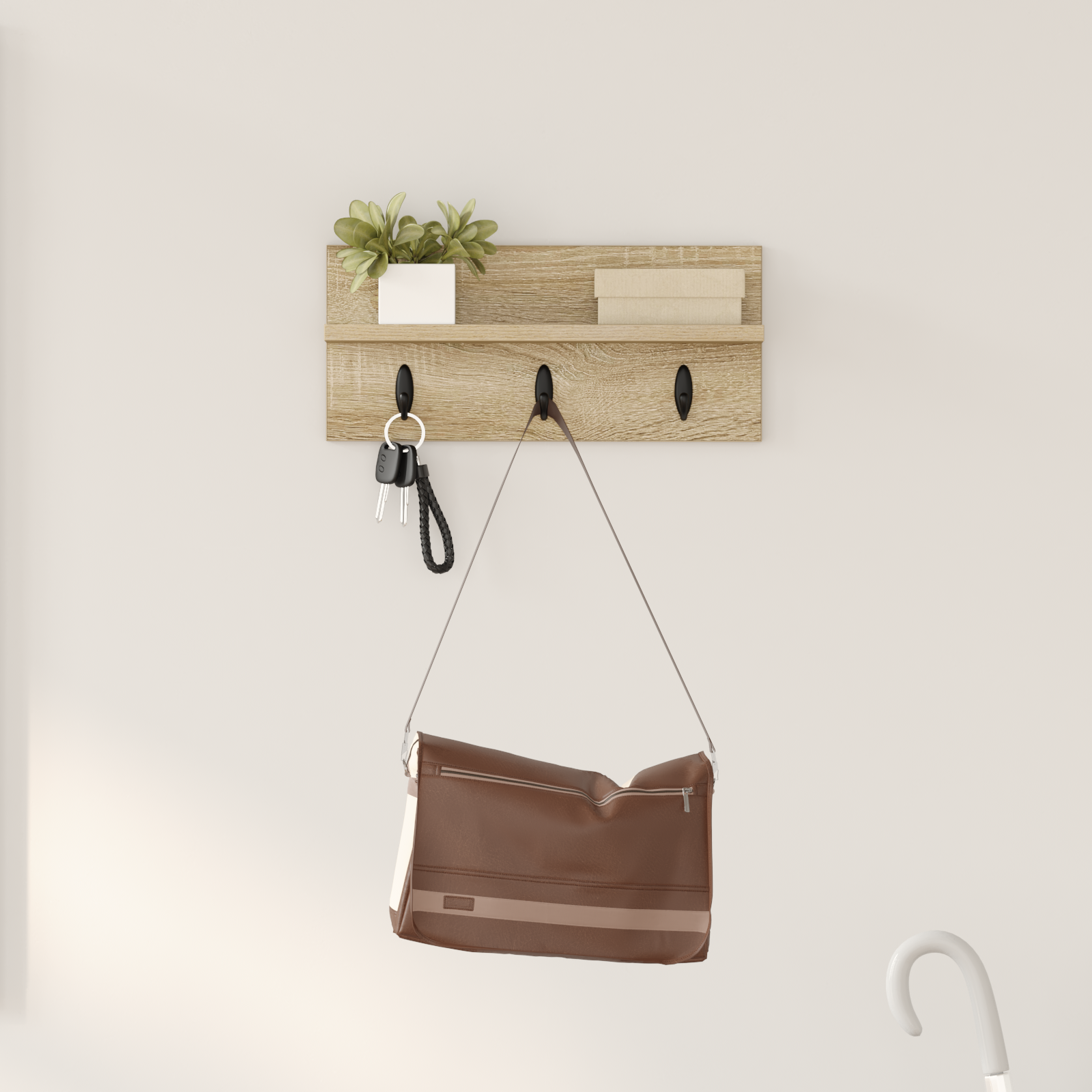 Răcător de paltoane montat pe perete cu raft Pe perete Stejar sonoma GartenMobel Dekor