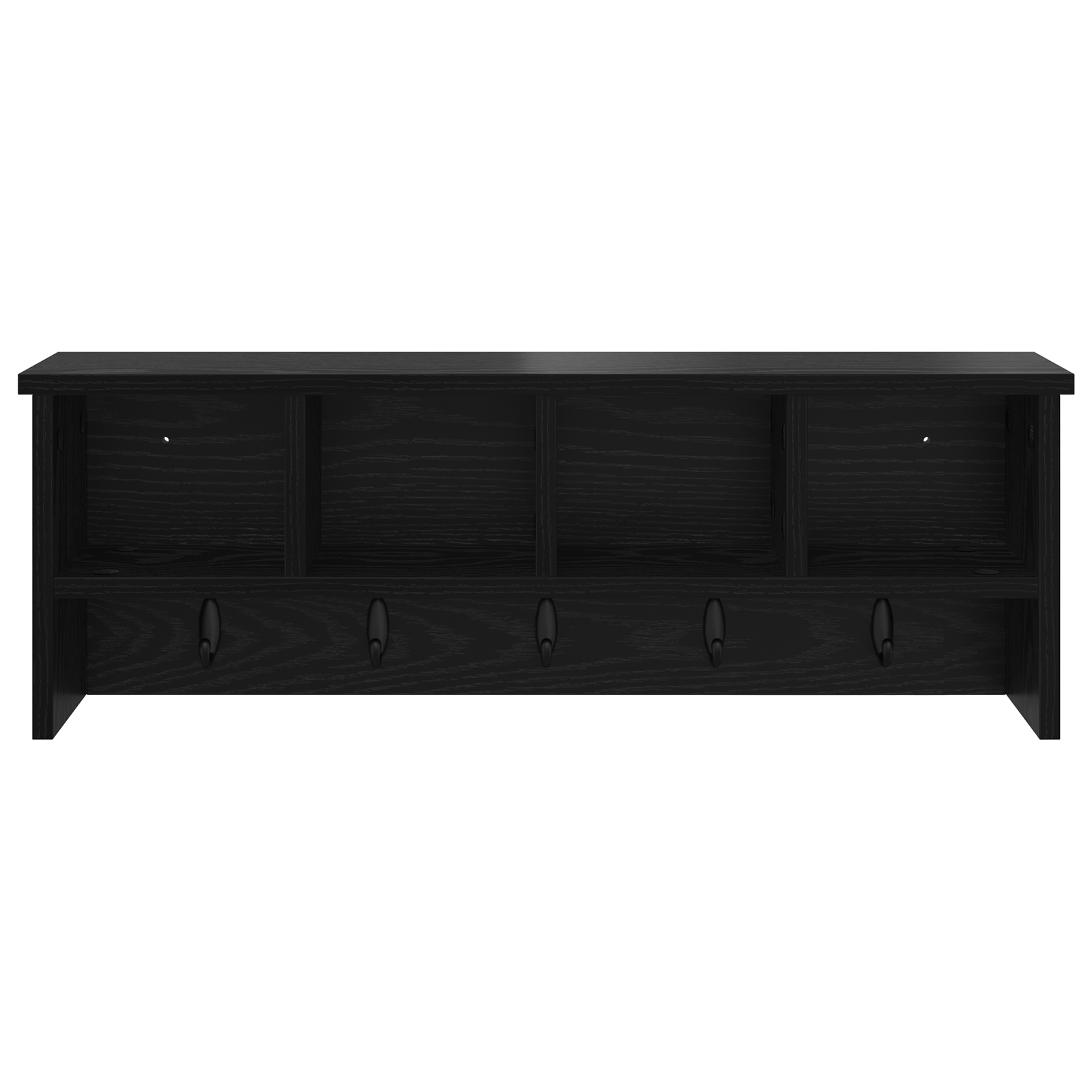 Răcător de paltoane montat pe perete cu raft Pe perete cu depozitare Stejar negru GartenMobel Dekor