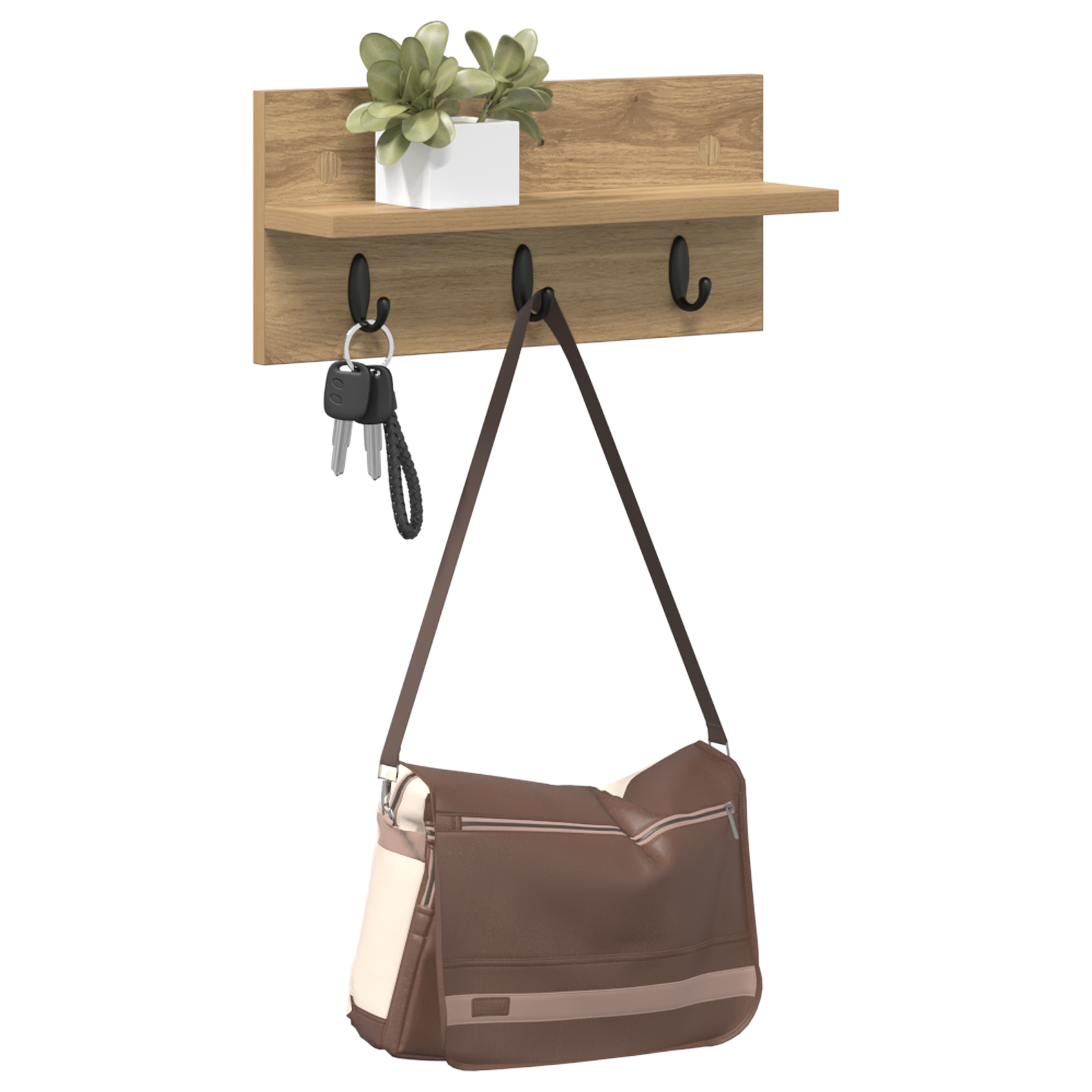 Răcător de paltoane montat pe perete cu raft Pe perete stejar artizanal GartenMobel Dekor