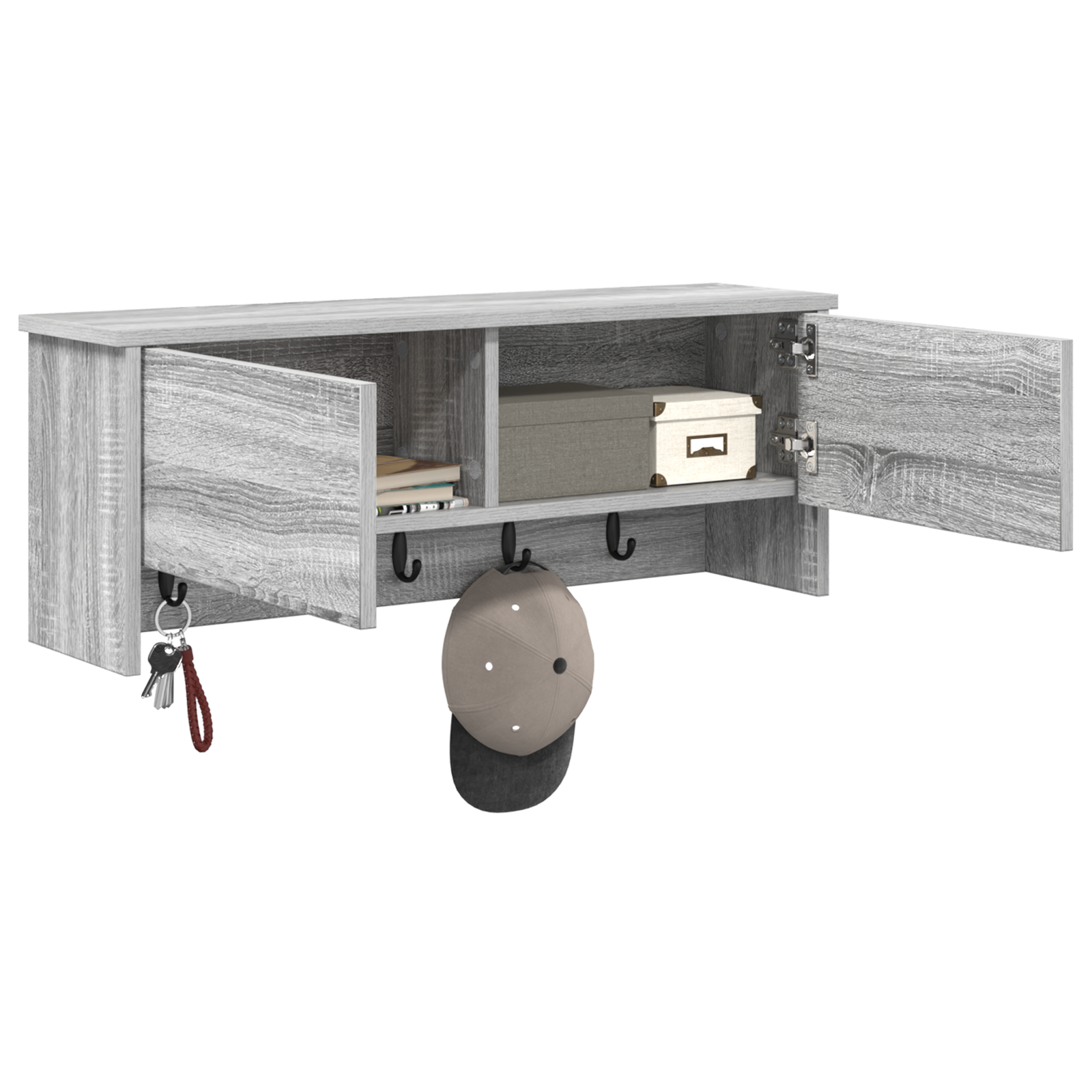 Răcător de paltoane montat pe perete sonoma gri 80 x 20 x 30 cm GartenMobel Dekor