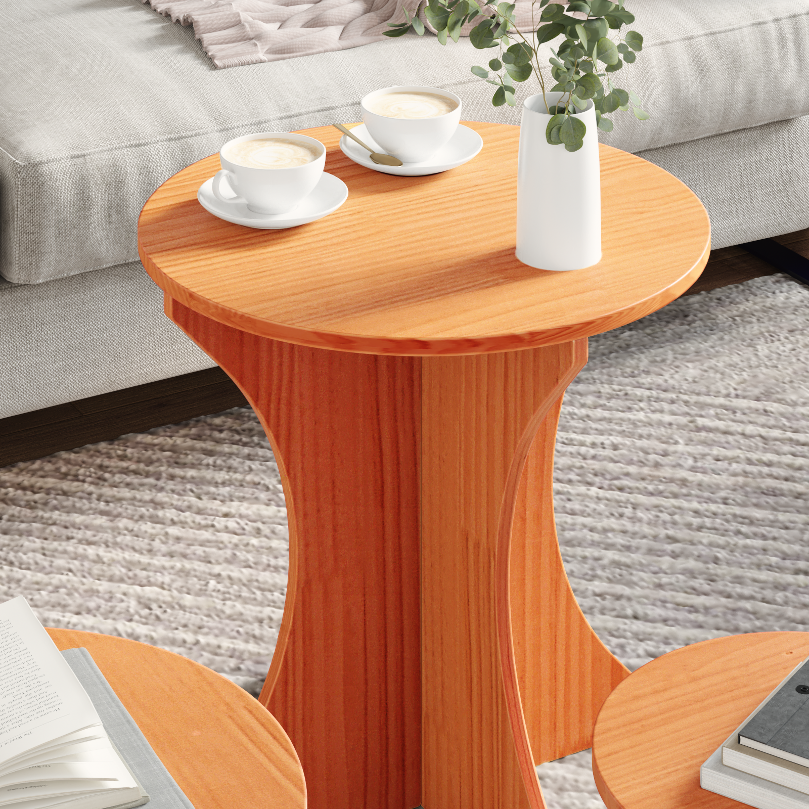 Set de măsuțe de cafea 3 pcs Maro ceruit 46 x 46 x 47 cm GartenMobel Dekor
