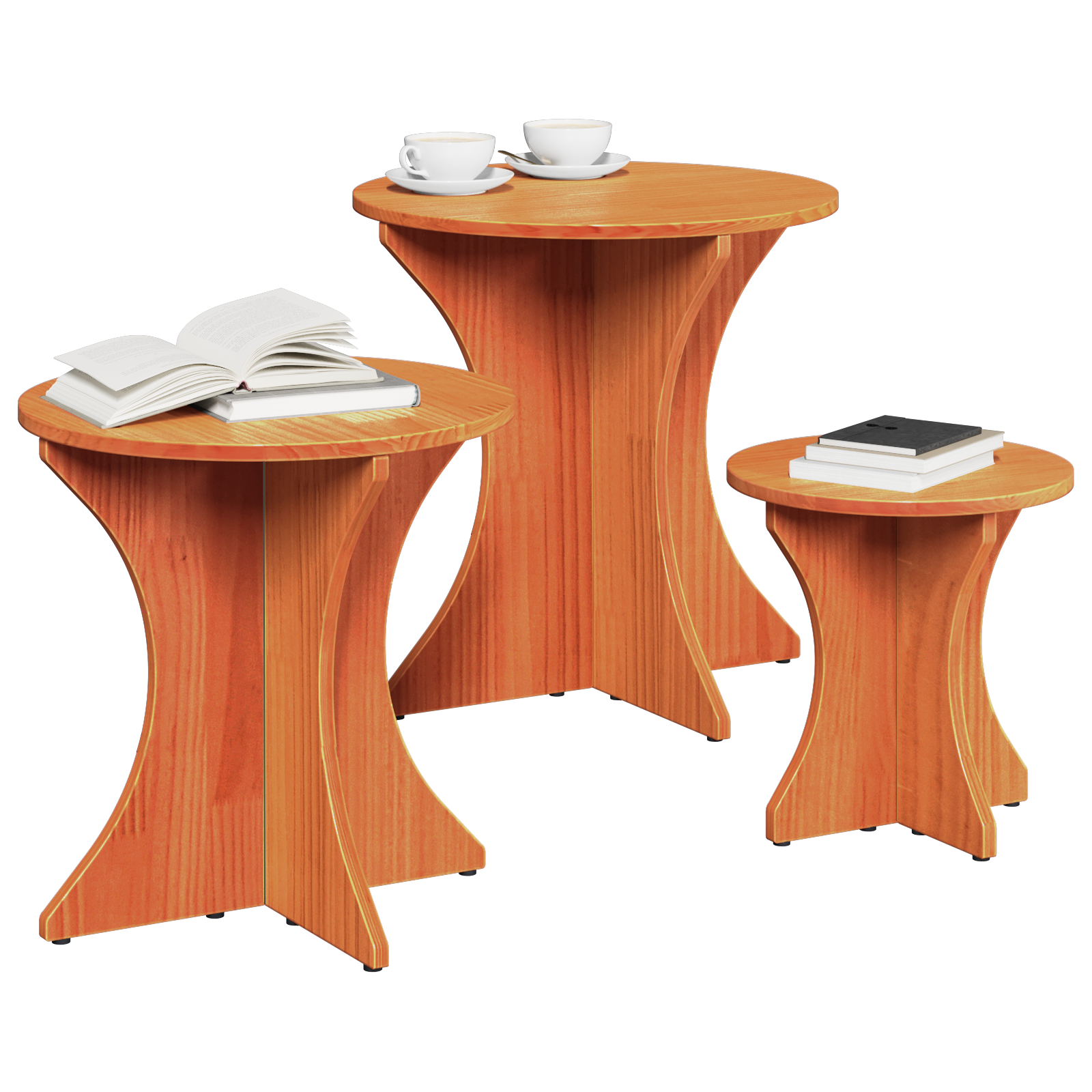 Set de măsuțe de cafea 3 pcs Maro ceruit 46 x 46 x 47 cm GartenMobel Dekor
