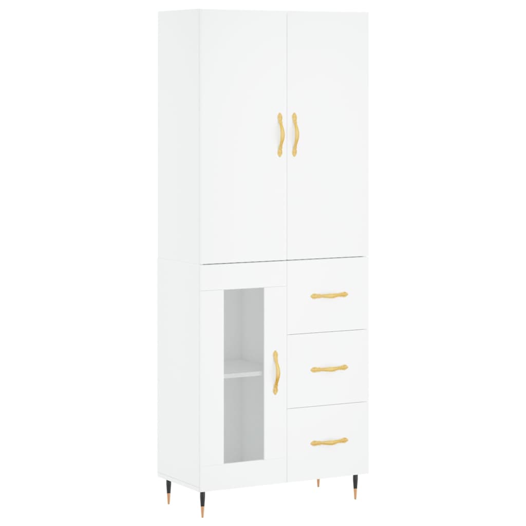 Dulap înalt, alb, 69,5x34x180 cm, lemn compozit GartenMobel Dekor