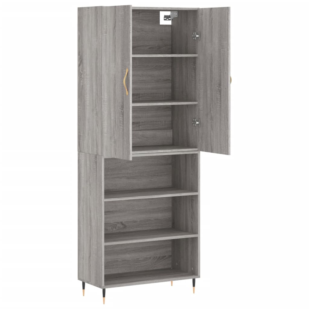 Dulap înalt, gri sonoma, 69,5x34x180 cm, lemn compozit GartenMobel Dekor