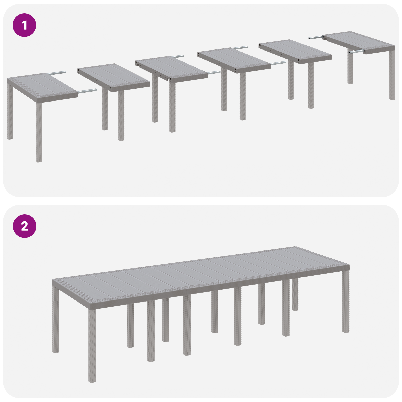 Set de masă pentru grădină 13 pcs Gri deschis 300 x 100 x 73 cm GartenMobel Dekor