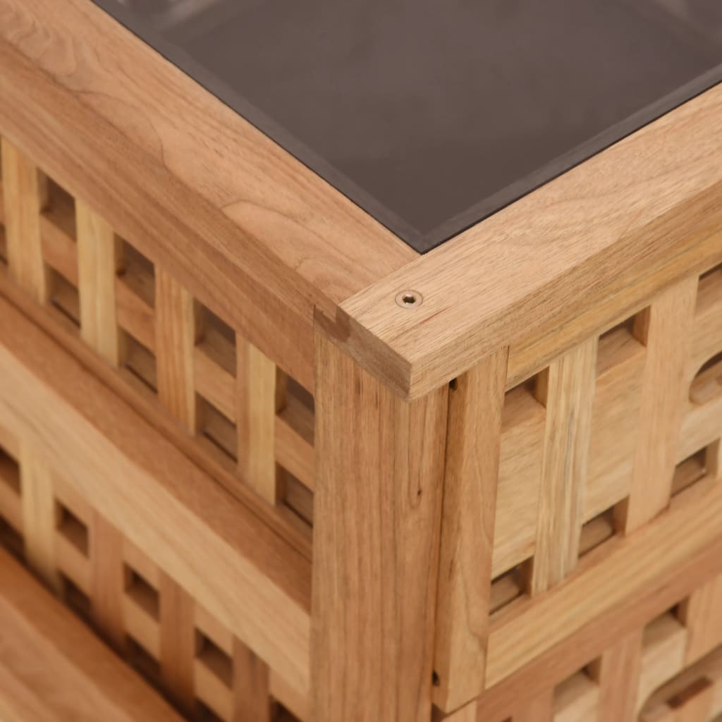 Dulap noptieră, 34x34x34 cm, lemn masiv de nuc GartenMobel Dekor