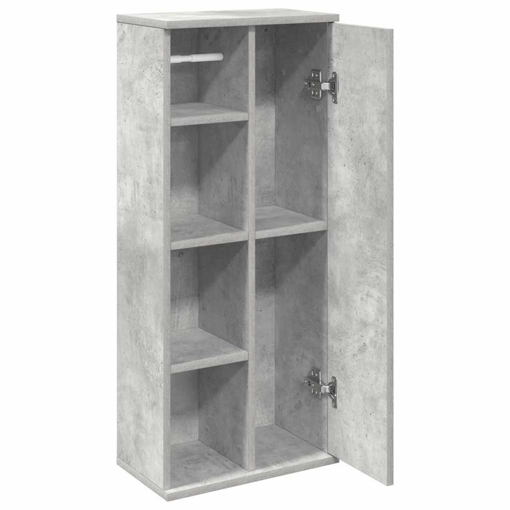 Dulap de baie cu suport role, gri beton, 39x22x90 cm GartenMobel Dekor