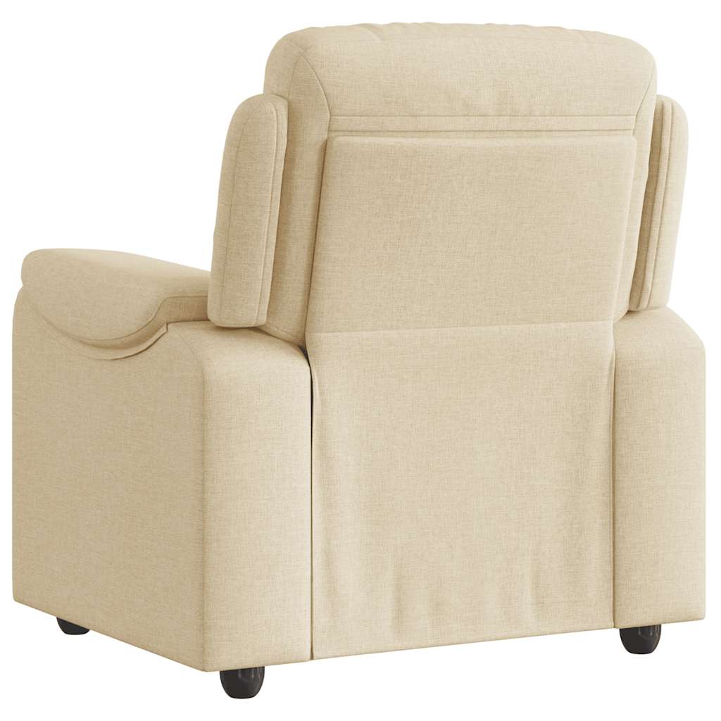 Fotoliu rabatabil, crem, material textil GartenMobel Dekor
