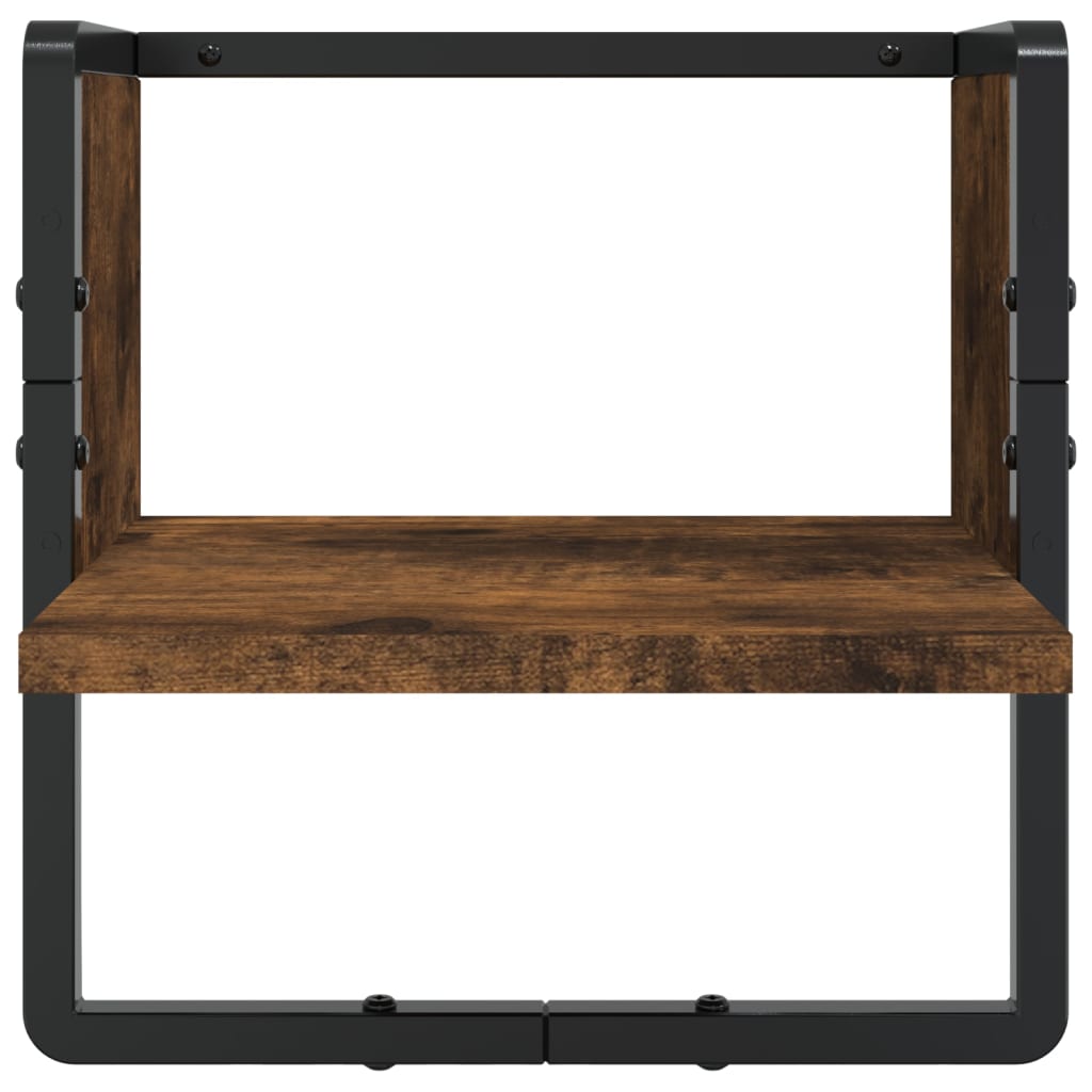 Set rafturi de perete cu bare, 6 buc., stejar fumuriu, lemn GartenMobel Dekor