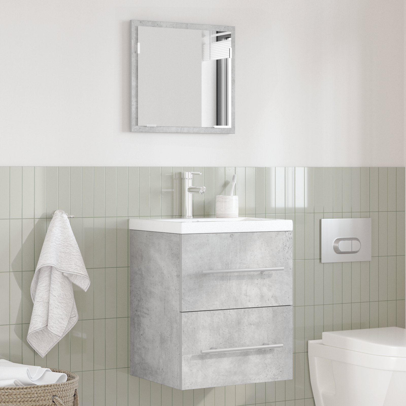 Dulap de Baie Gri Betonal 41 x 38.5 x 48 cm Lemn compozit GartenMobel Dekor