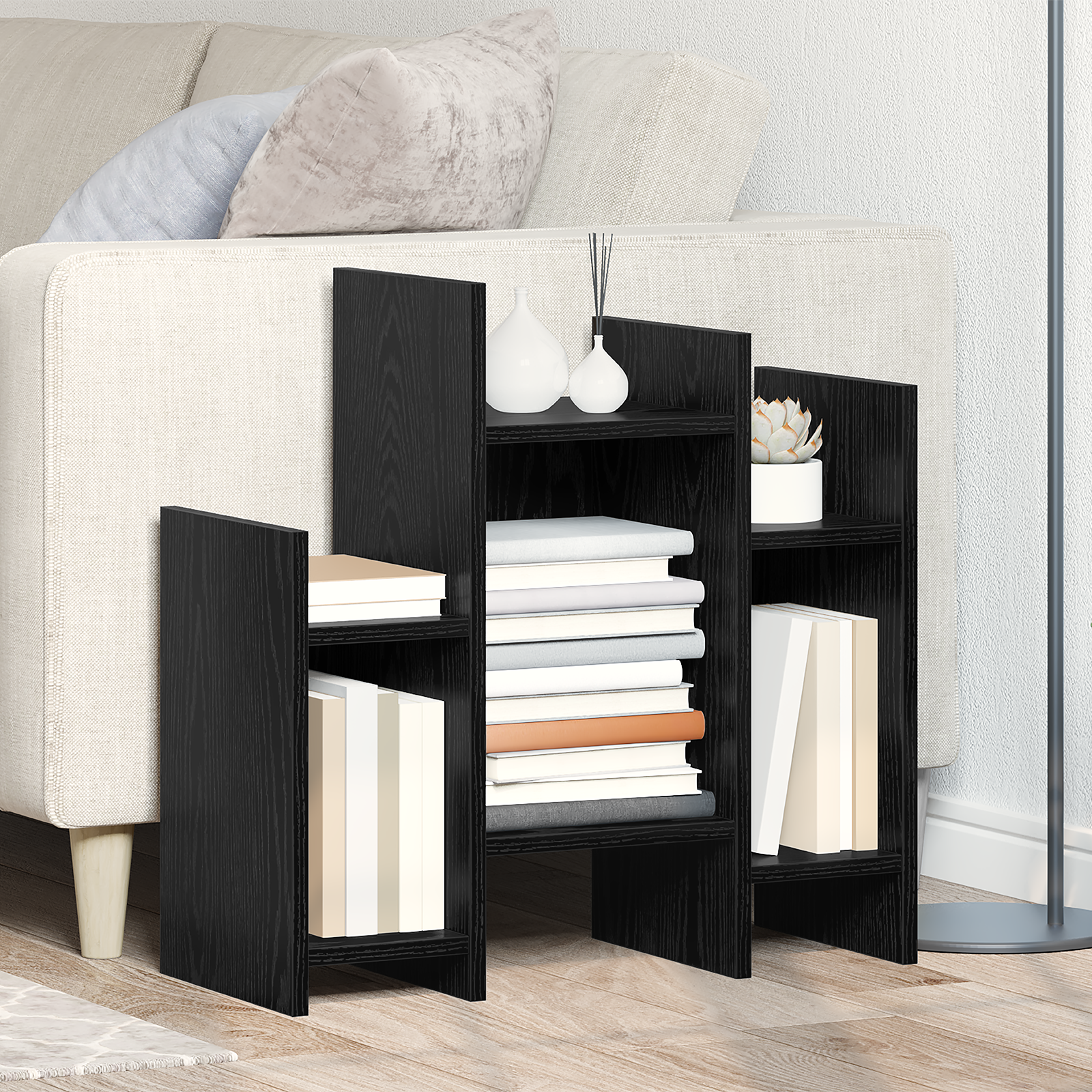 Dulap lateral Stejar negru 60 x 26 x 60 cm Lemn compozit GartenMobel Dekor