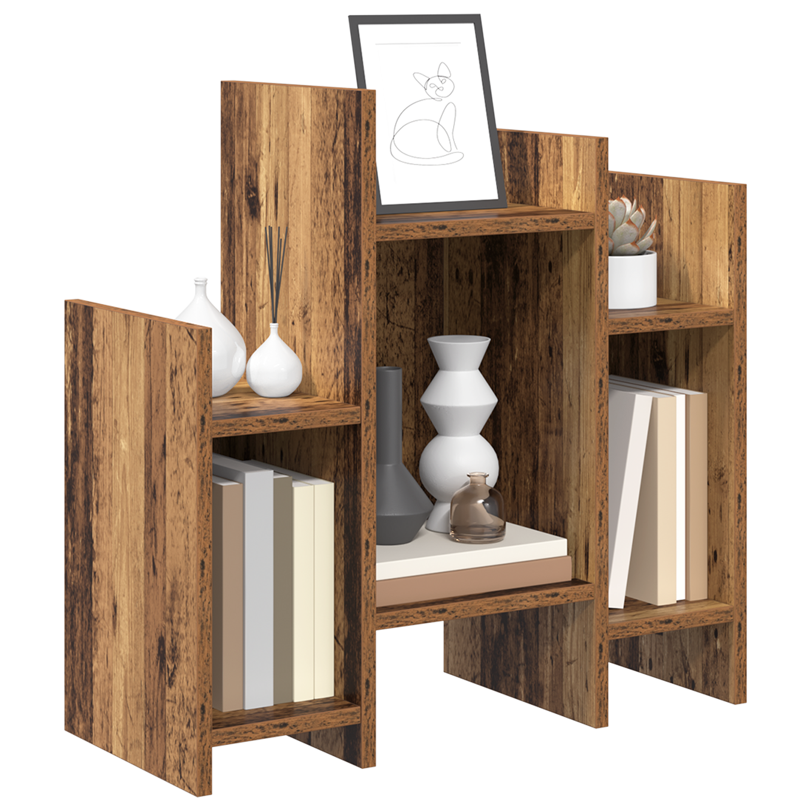 Dulap lateral cu raft Lemn vechi 60 x 26 x 60 cm Lemn compozit GartenMobel Dekor