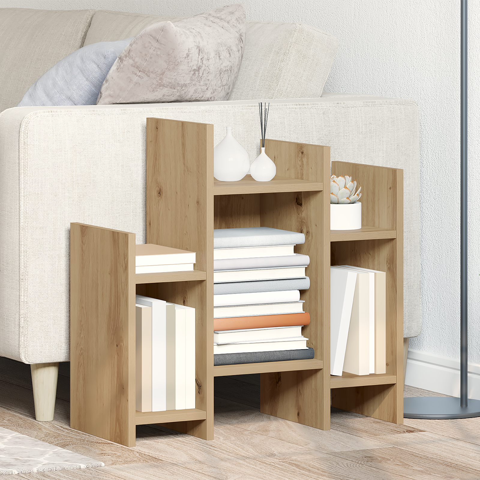 Dulap lateral stejar artizanal 60 x 26 x 60 cm Lemn compozit GartenMobel Dekor