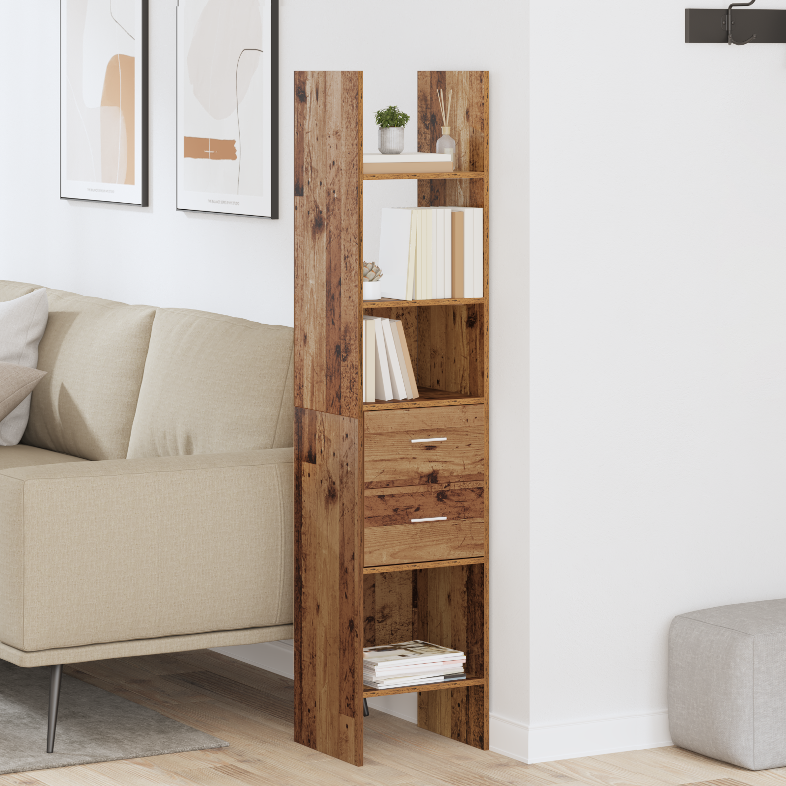Dulap pentru cărți Lemn vechi 40 x 35 x 180 cm Lemn compozit GartenMobel Dekor