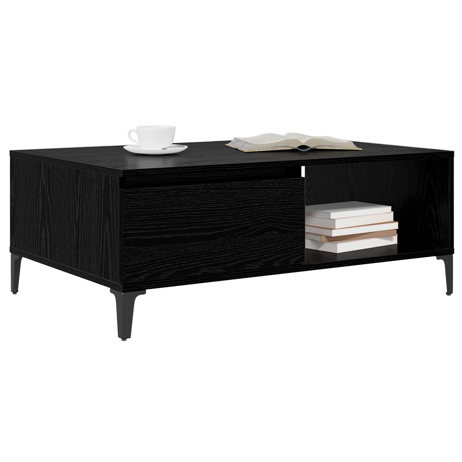 Masă de cafea Stejar negru 90 x 60 x 35 cm Lemn compozit GartenMobel Dekor