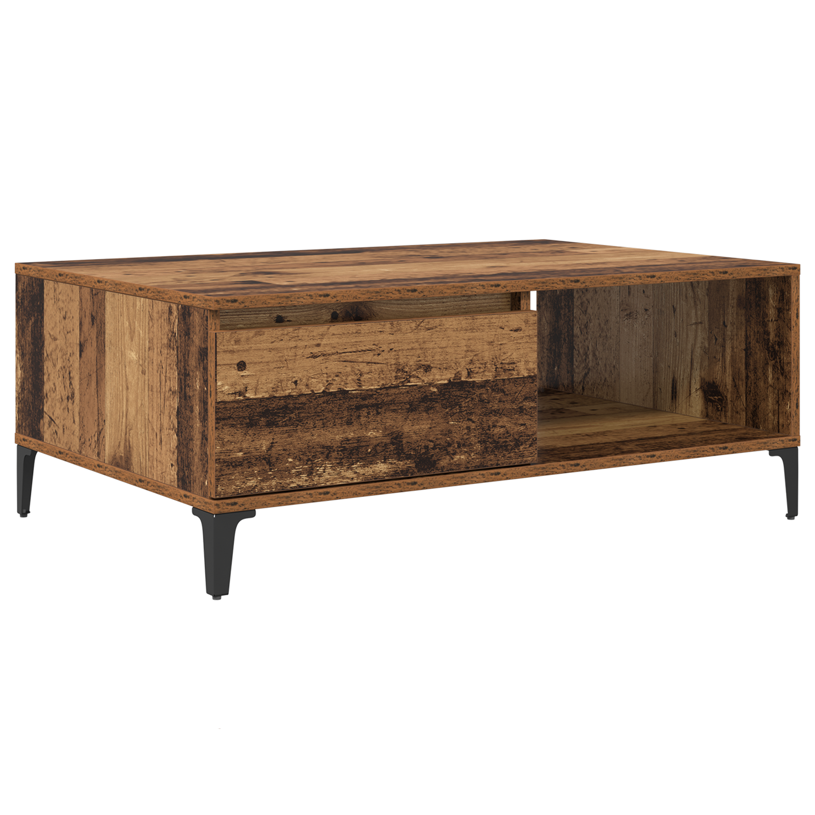 Masă de cafea cu raft Lemn vechi 90 x 60 x 35 cm Lemn compozit GartenMobel Dekor