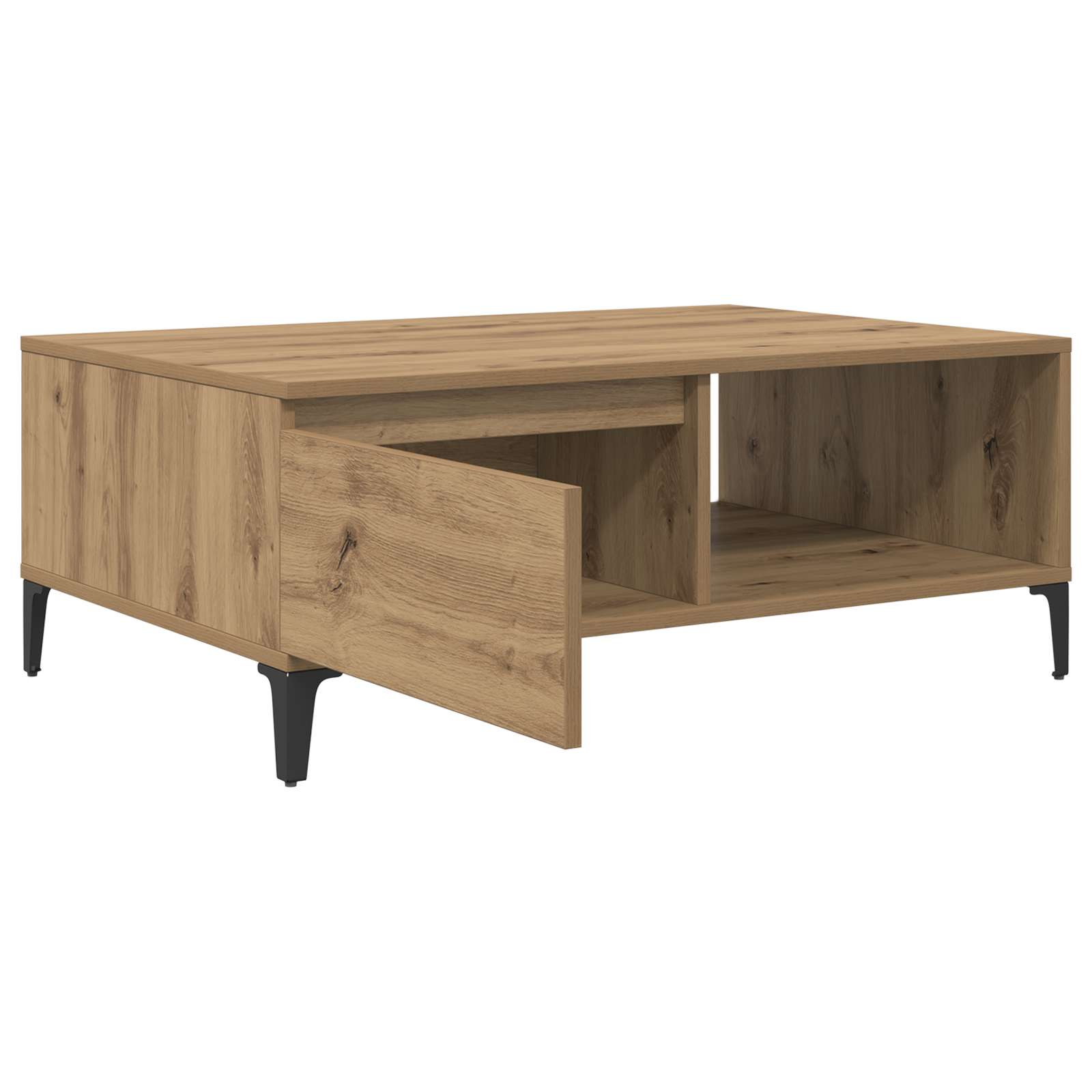 Masă de cafea stejar artizanal 90 x 60 x 35 cm Lemn compozit GartenMobel Dekor