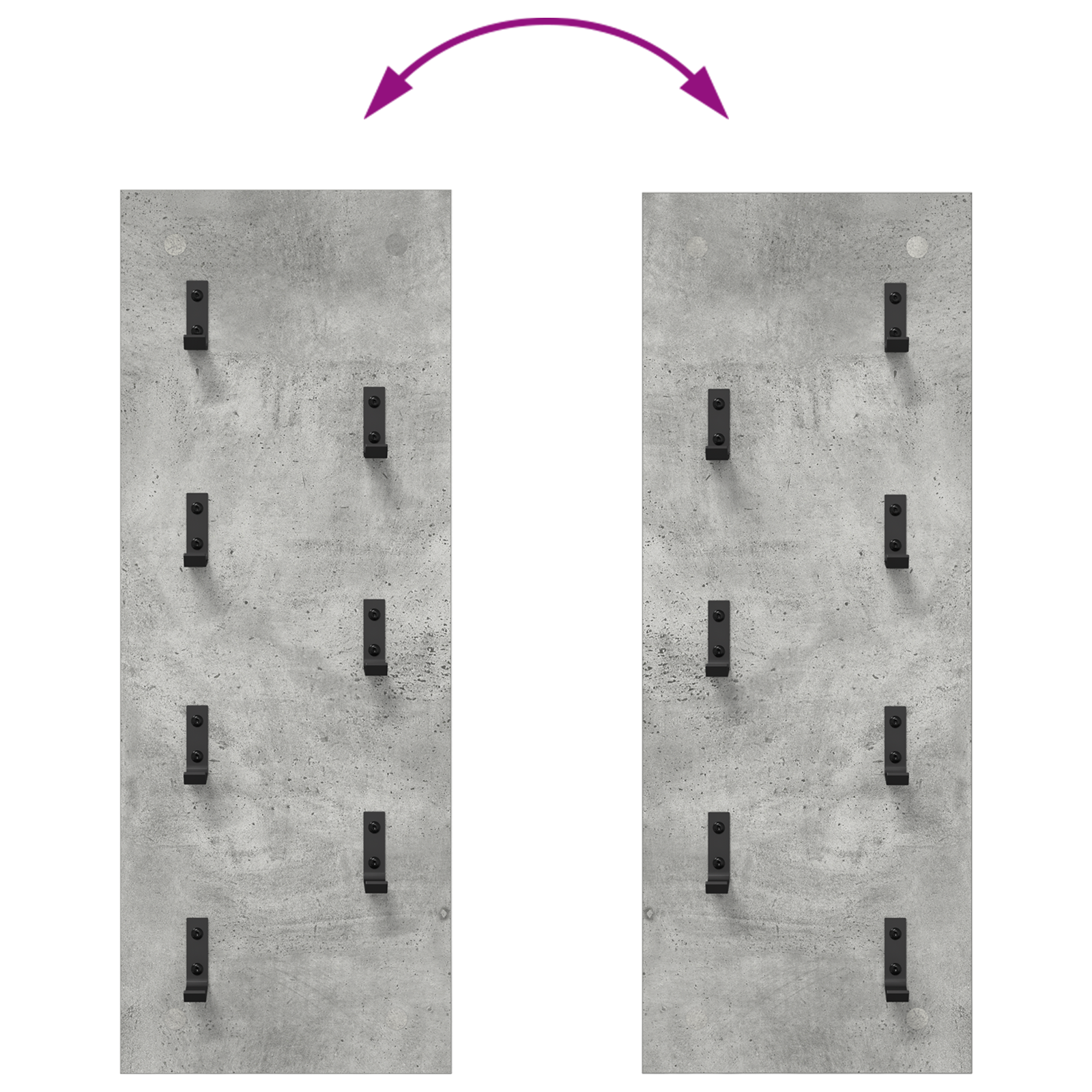 Răcător de paltoane montat pe perete Gri beton 30 x 1.5 x 80 cm GartenMobel Dekor