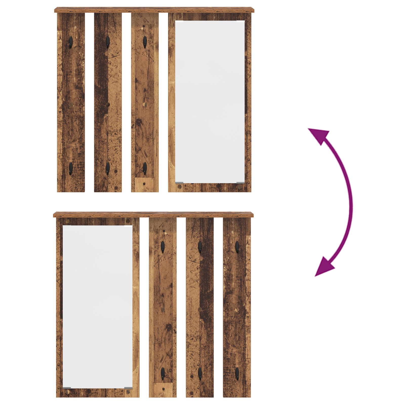 Răcător de paltoane montat pe perete Lemn vechi 84 x 10 x 80 cm GartenMobel Dekor