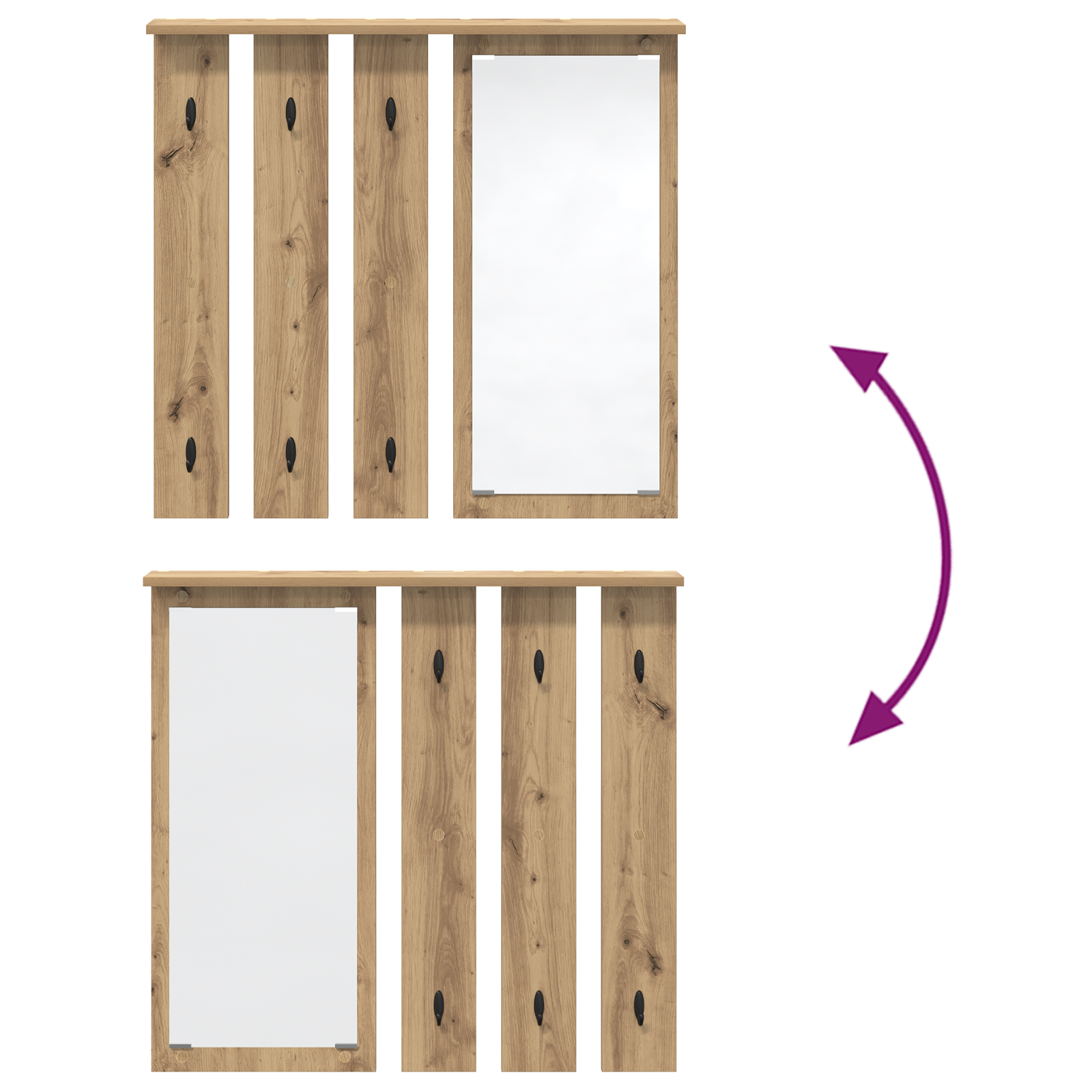 Răcător de paltoane montat pe perete cu raft Pe perete stejar artizanal GartenMobel Dekor