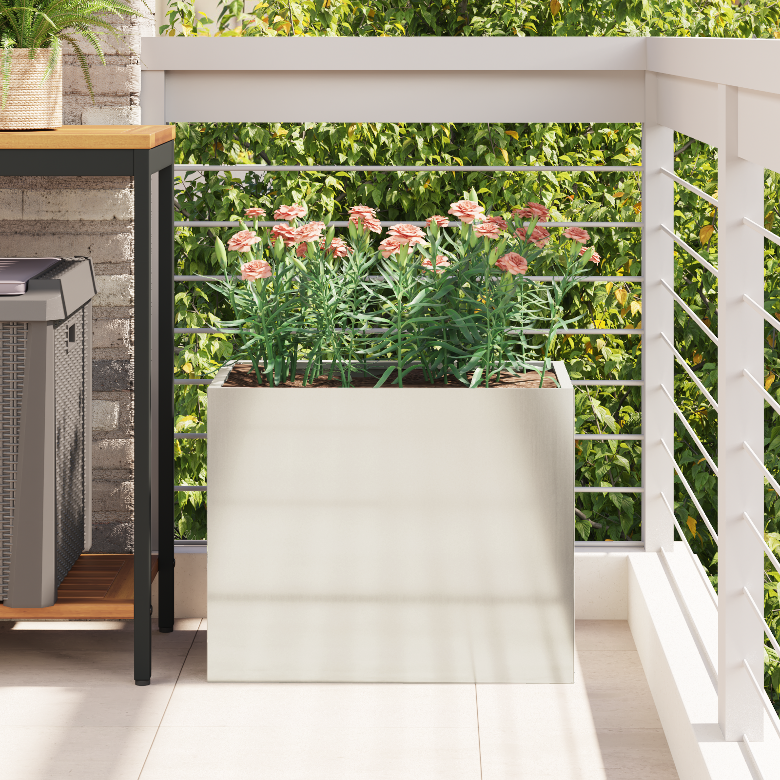 Vază pentru Grădină Argintiu 50 x 32 x 40 cm Oțel galvanizat GartenMobel Dekor