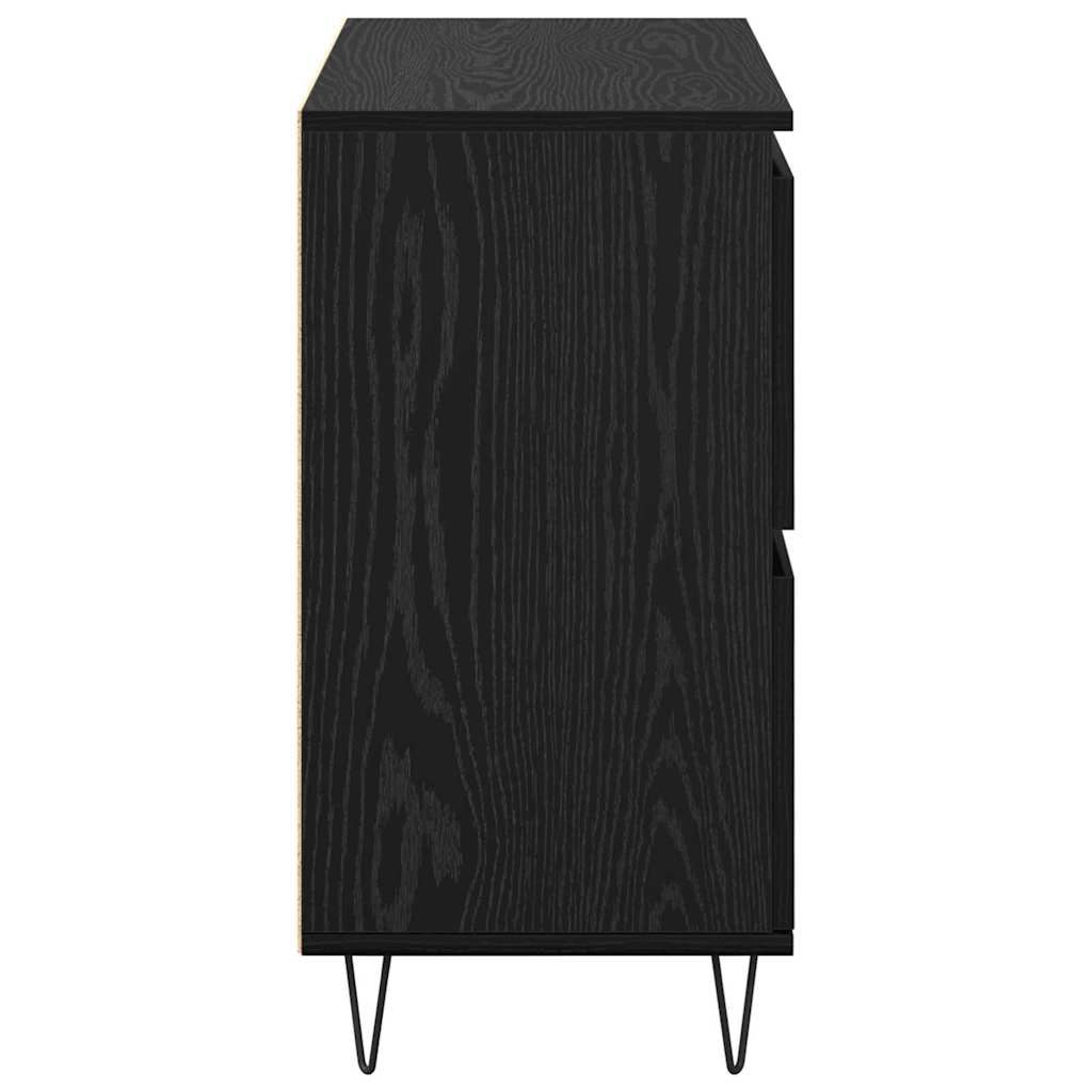 Bufet cu depozitare cu ușă Negru 60 x 35 x 70 cm Lemn compozit GartenMobel Dekor