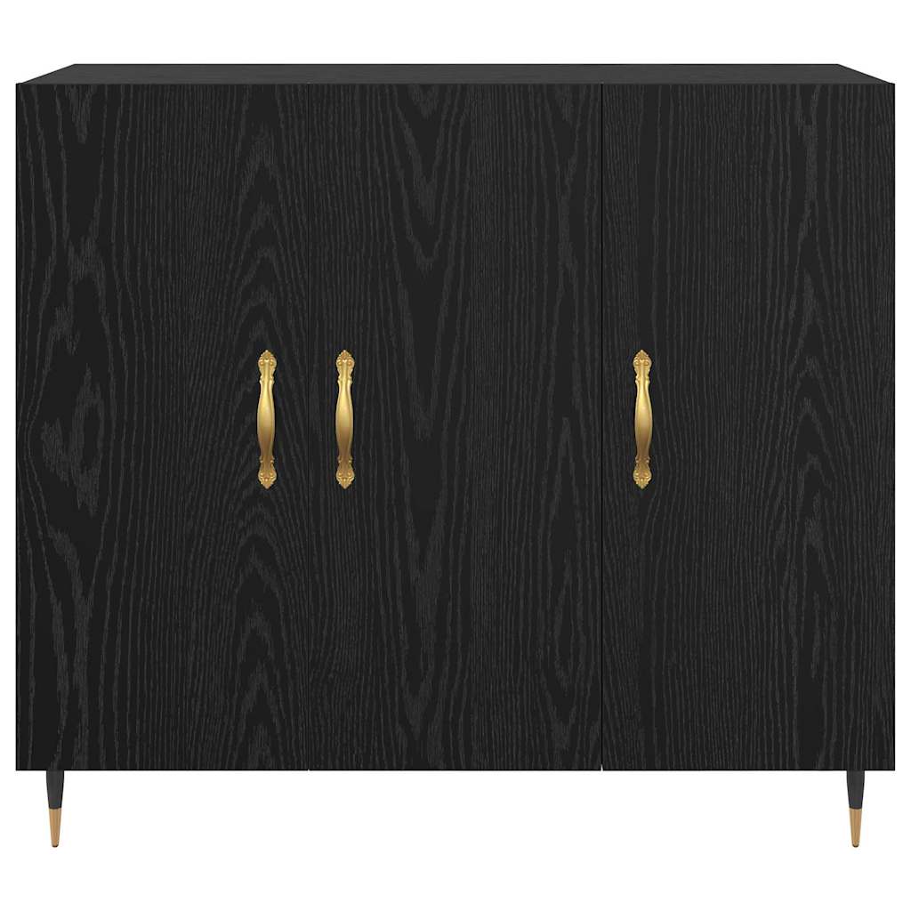 Bufet cu depozitare cu ușă Negru 90 x 34 x 80 cm Lemn compozit GartenMobel Dekor