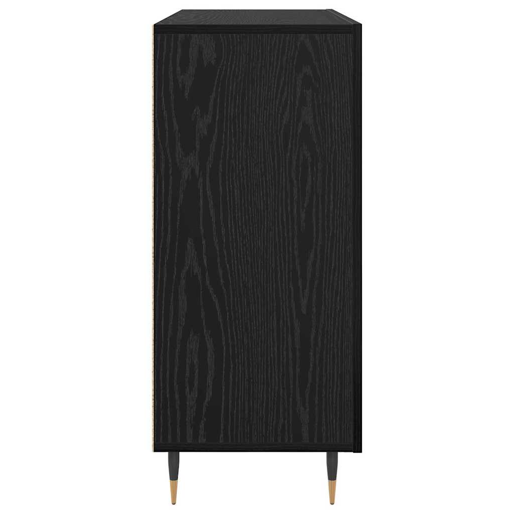 Bufet cu depozitare cu ușă Negru 90 x 34 x 80 cm Lemn compozit GartenMobel Dekor