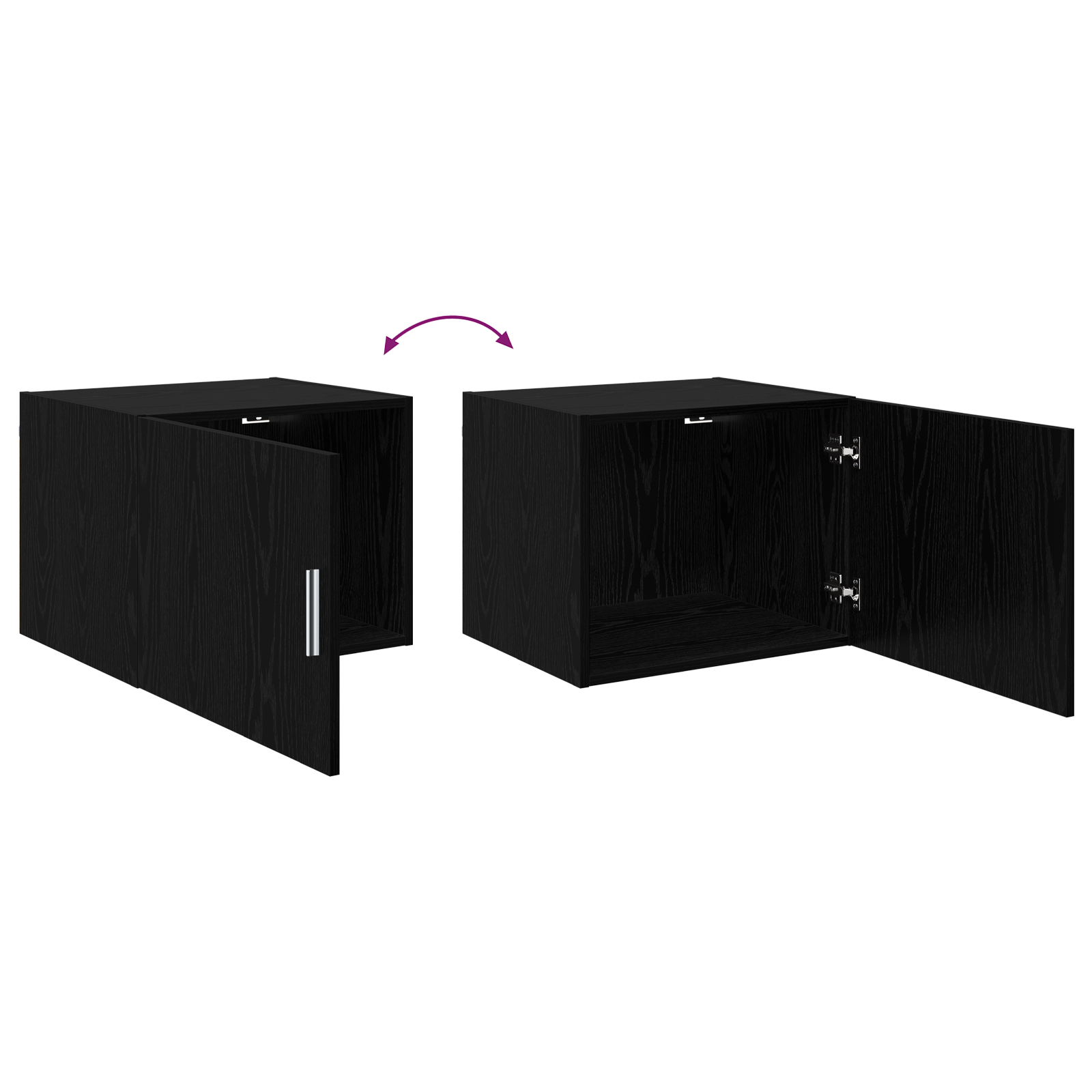 Dulap de perete Stejar negru 50 x 42.5 x 40 cm Lemn compozit GartenMobel Dekor