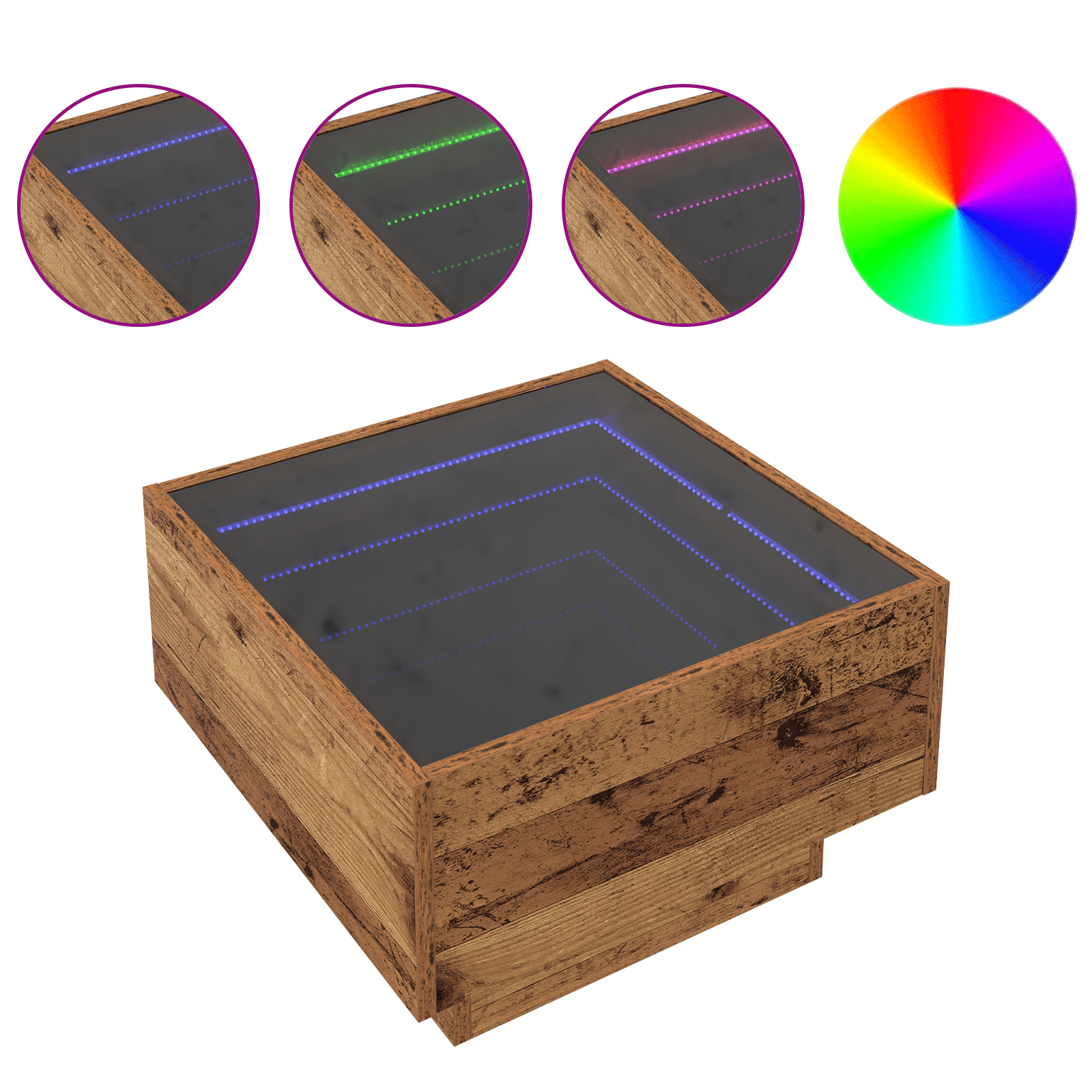 Masă de cafea Lemn vechi 50 x 50 x 30 cm Lemn compozit GartenMobel Dekor