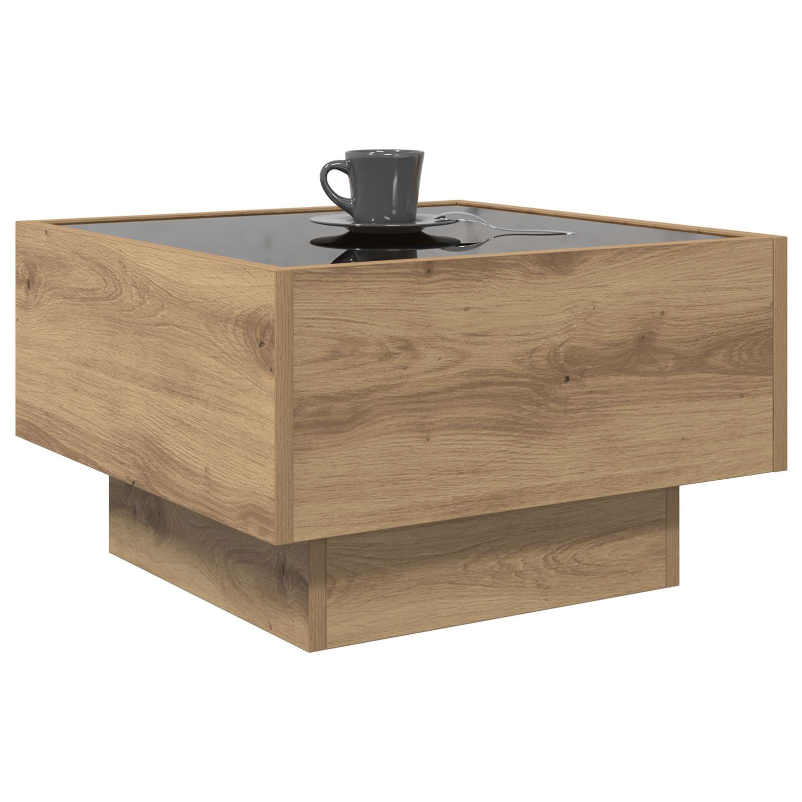 Masă de cafea stejar artizanal 50 x 50 x 30 cm Lemn compozit GartenMobel Dekor