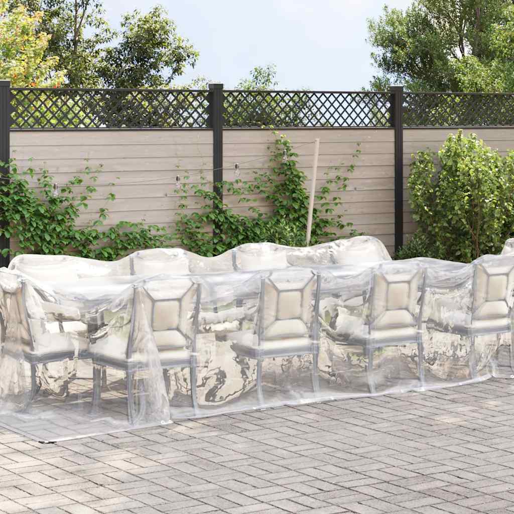 Prelata Transparenta 6x3 m din Polietilena Impermeabila cu Gauri tip Capse de Fixare pe Margini